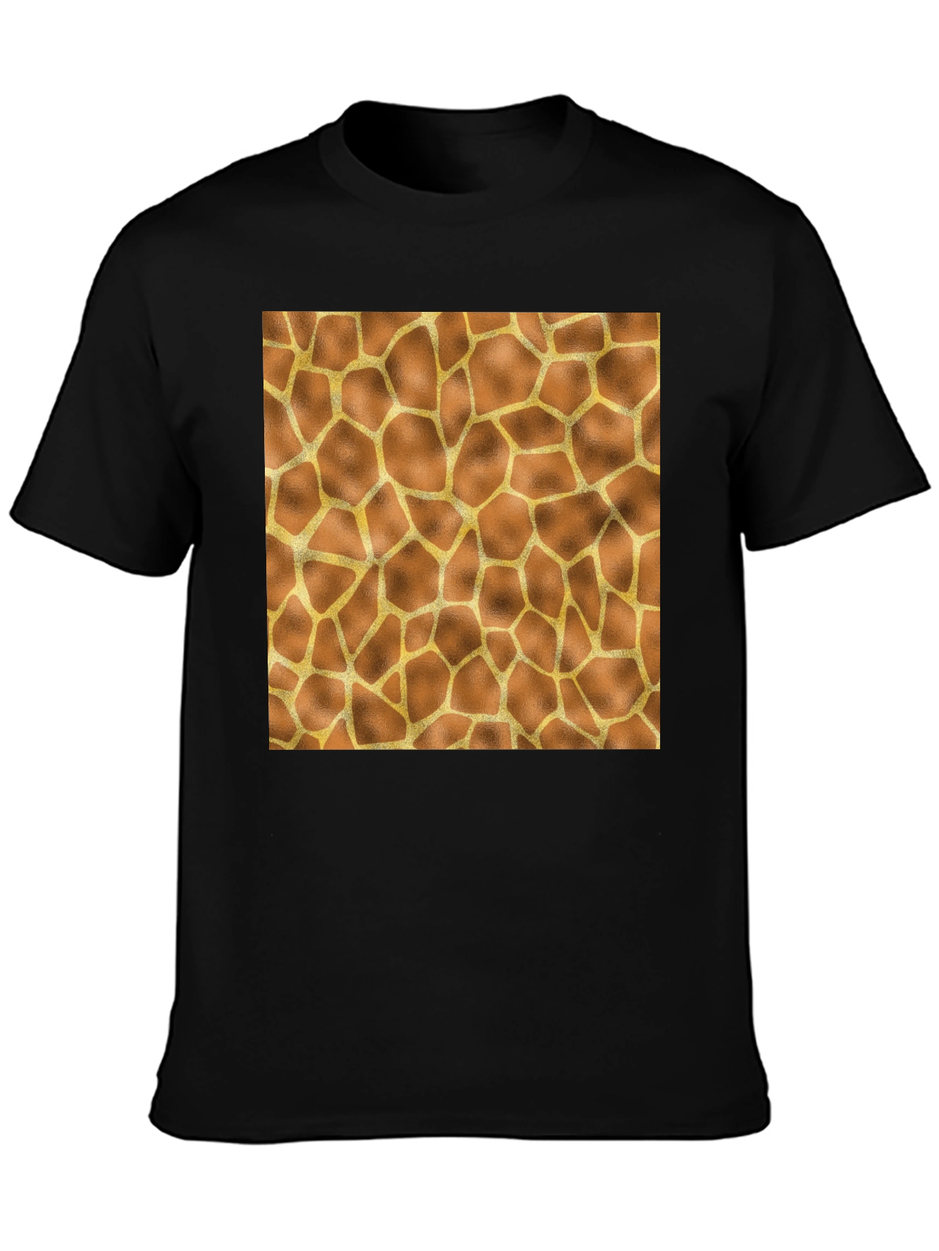 Black Giraffe Print Tee - Stylish Animal Pattern T-Shirt view 3