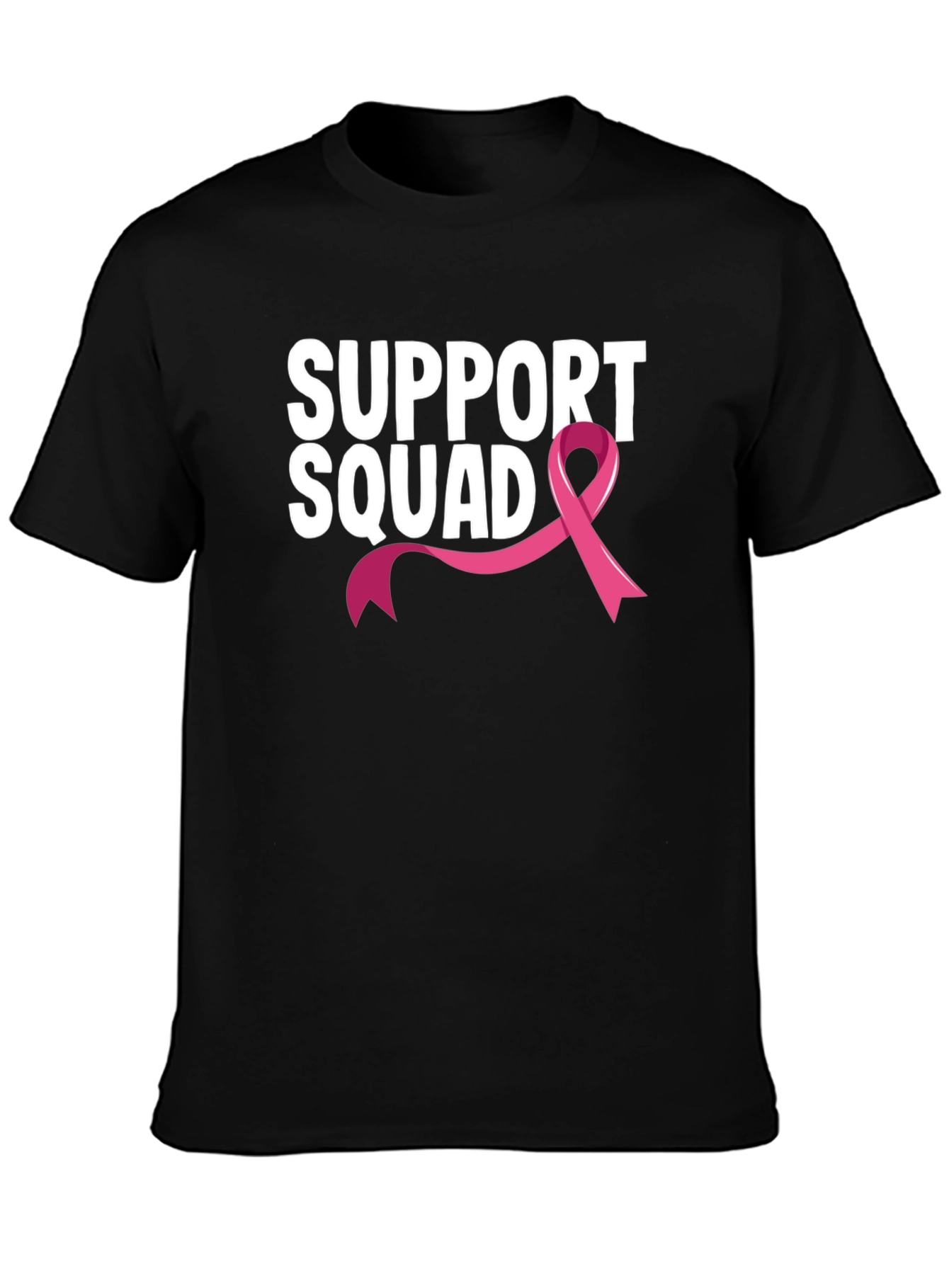 Black Support Squad Breast Cancer Awareness T-Shirt view 3