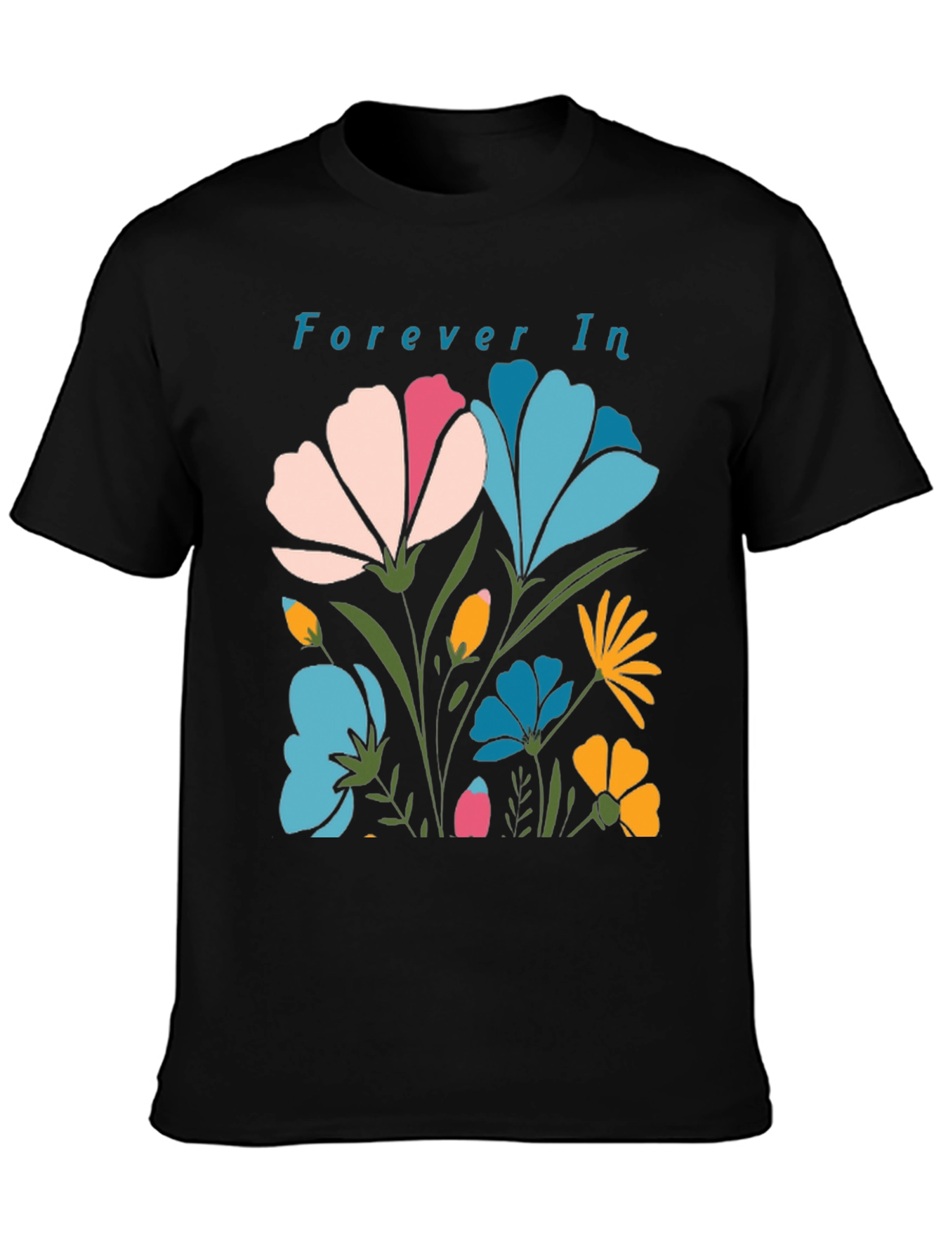 Black Forever In Floral T-Shirt view 3