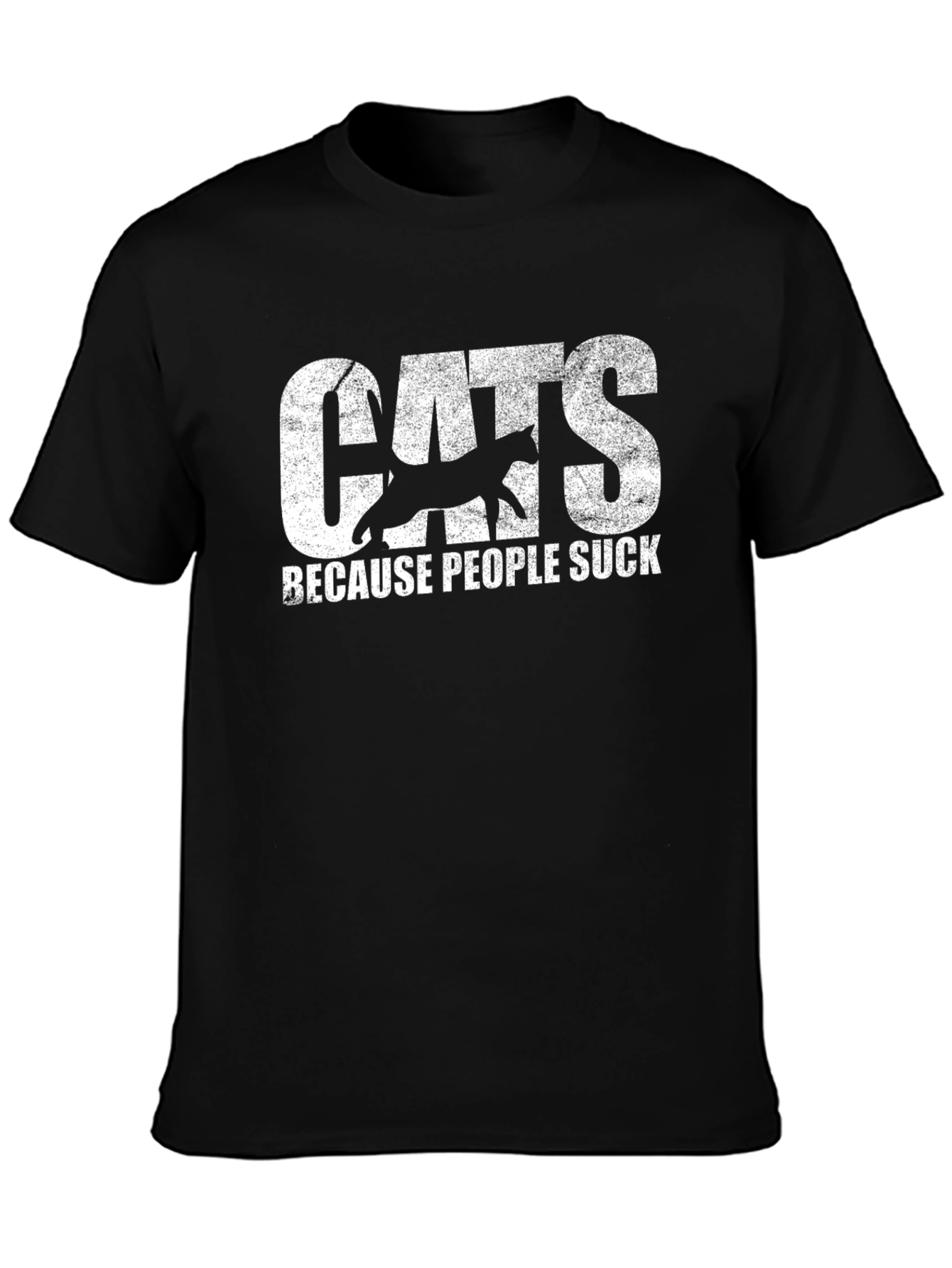 Black Cats Because People Suck Graphic Tee view 3