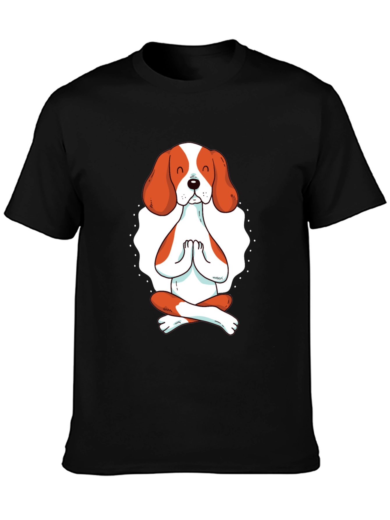 Black Yoga Dog Graphic Tee - Meditating Beagle T-Shirt view 3