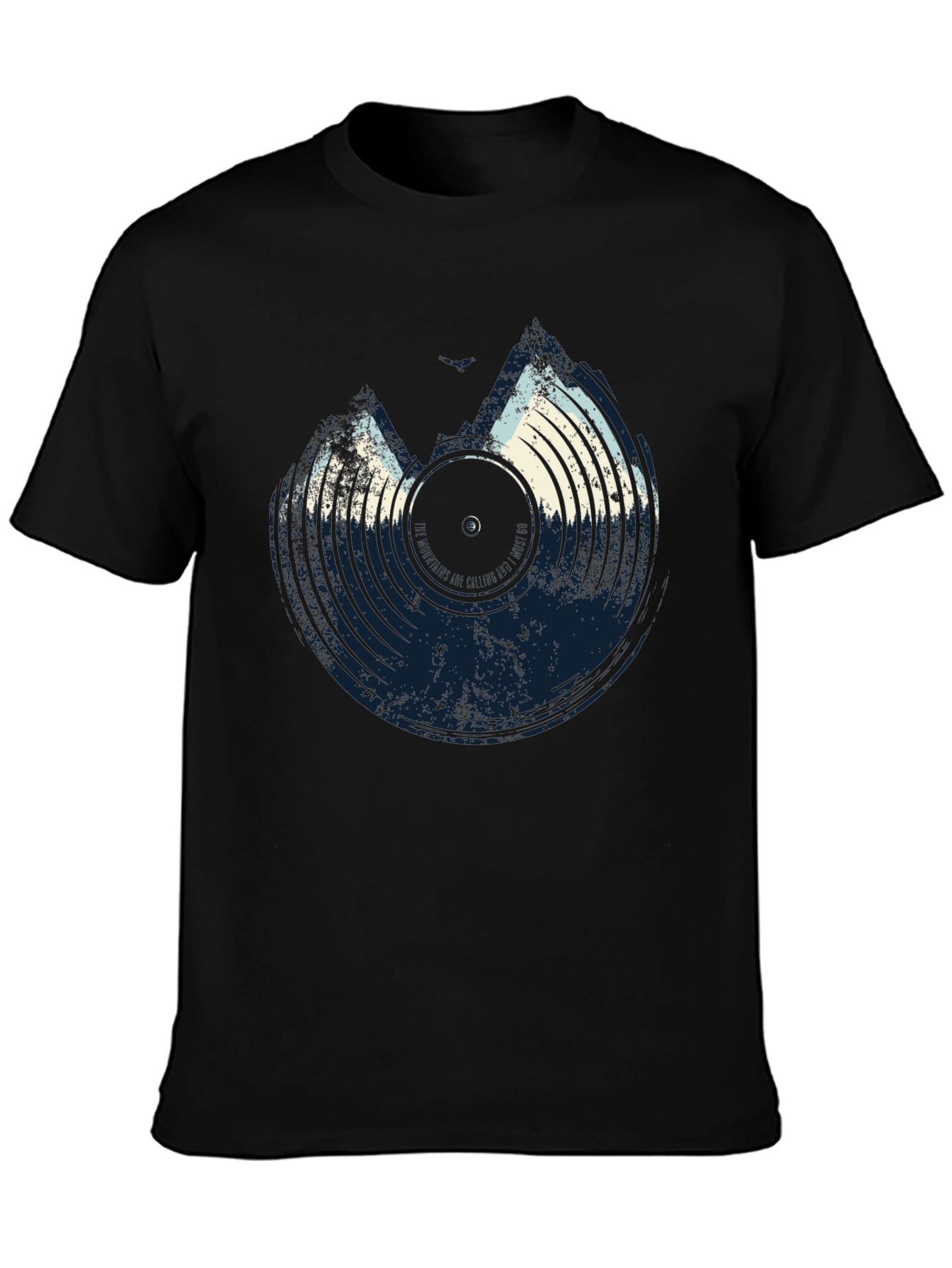 Black Vinyl Record Graphic Tee - Music Lover T-Shirt view 3