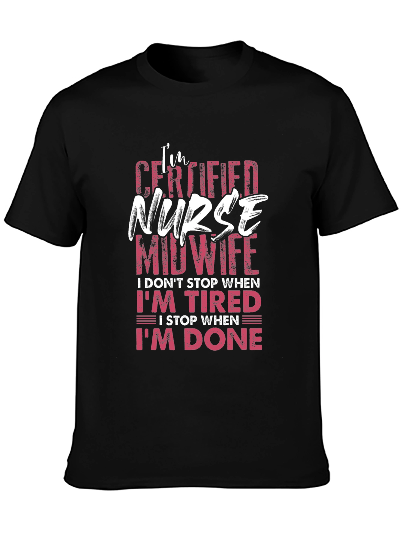 Black Certified Nurse Midwife Graphic T-Shirt view 3