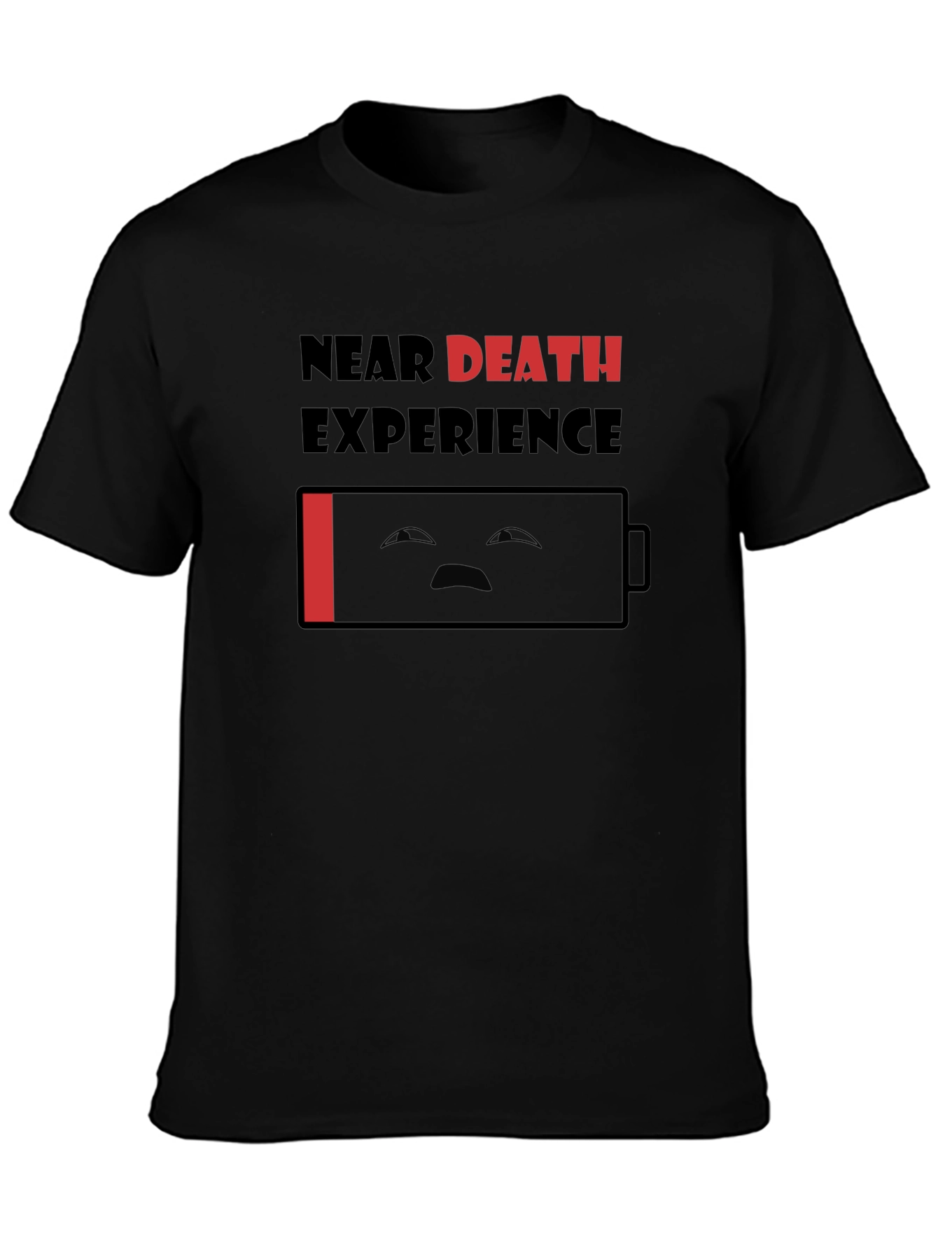Black Near Death Experience Funny Graphic T-Shirt view 3