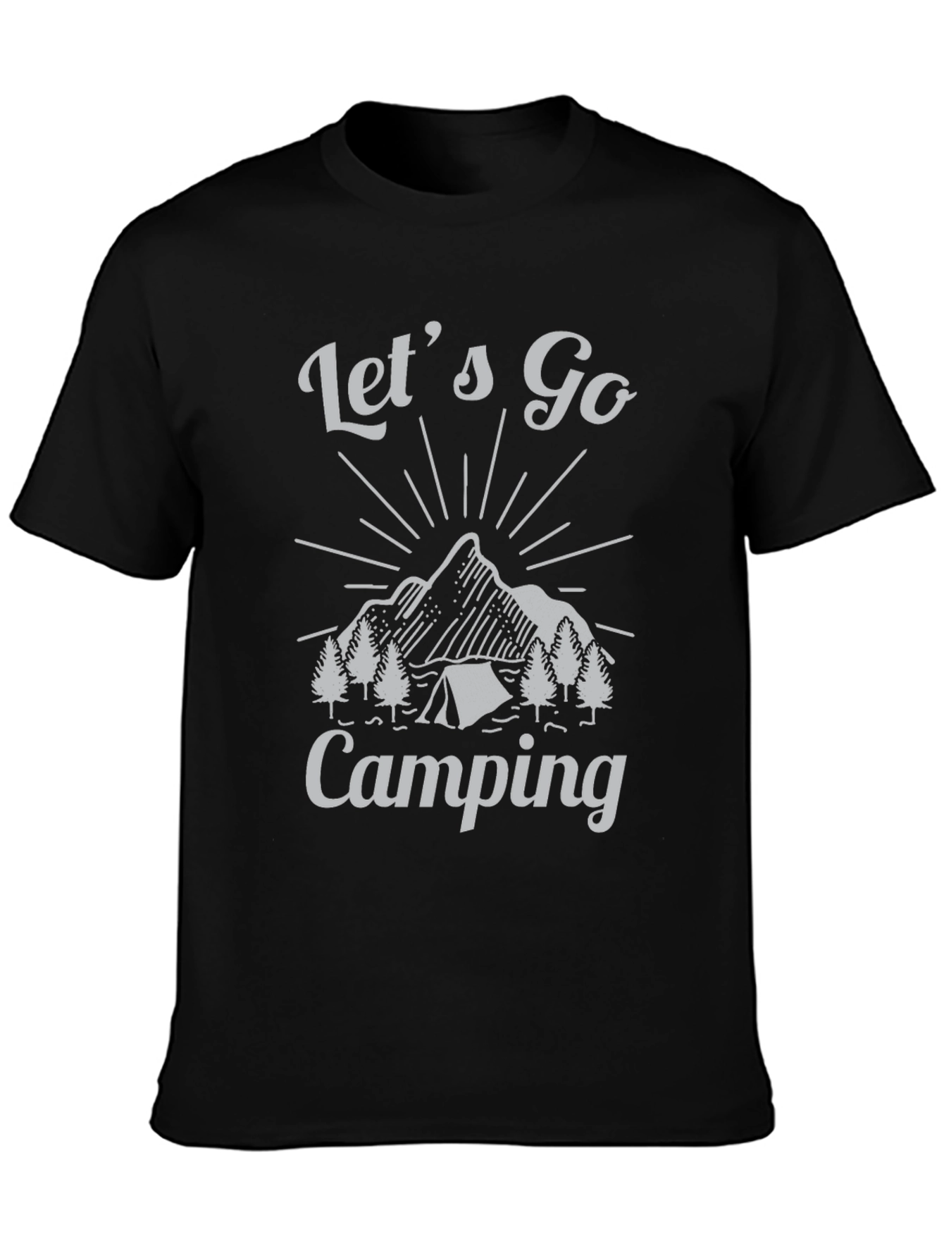 Black Let's Go Camping T-Shirt view 3