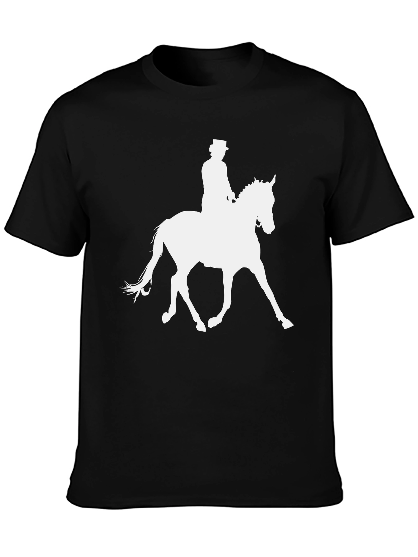 Black Equestrian T-Shirt - Horse Riding Silhouette Tee view 3