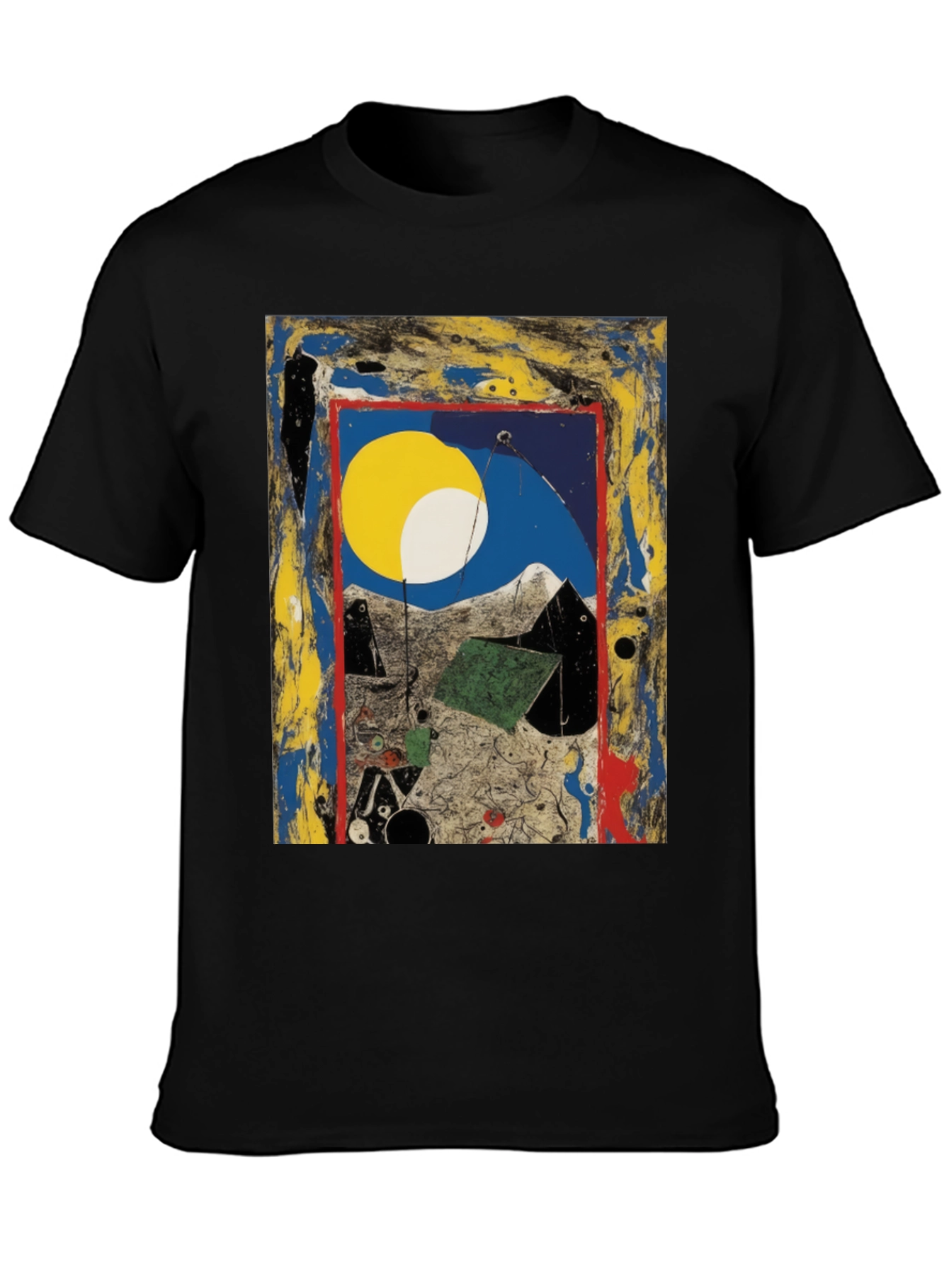 Black Abstract Art Print Tee - Modern Artistic Fashion view 3