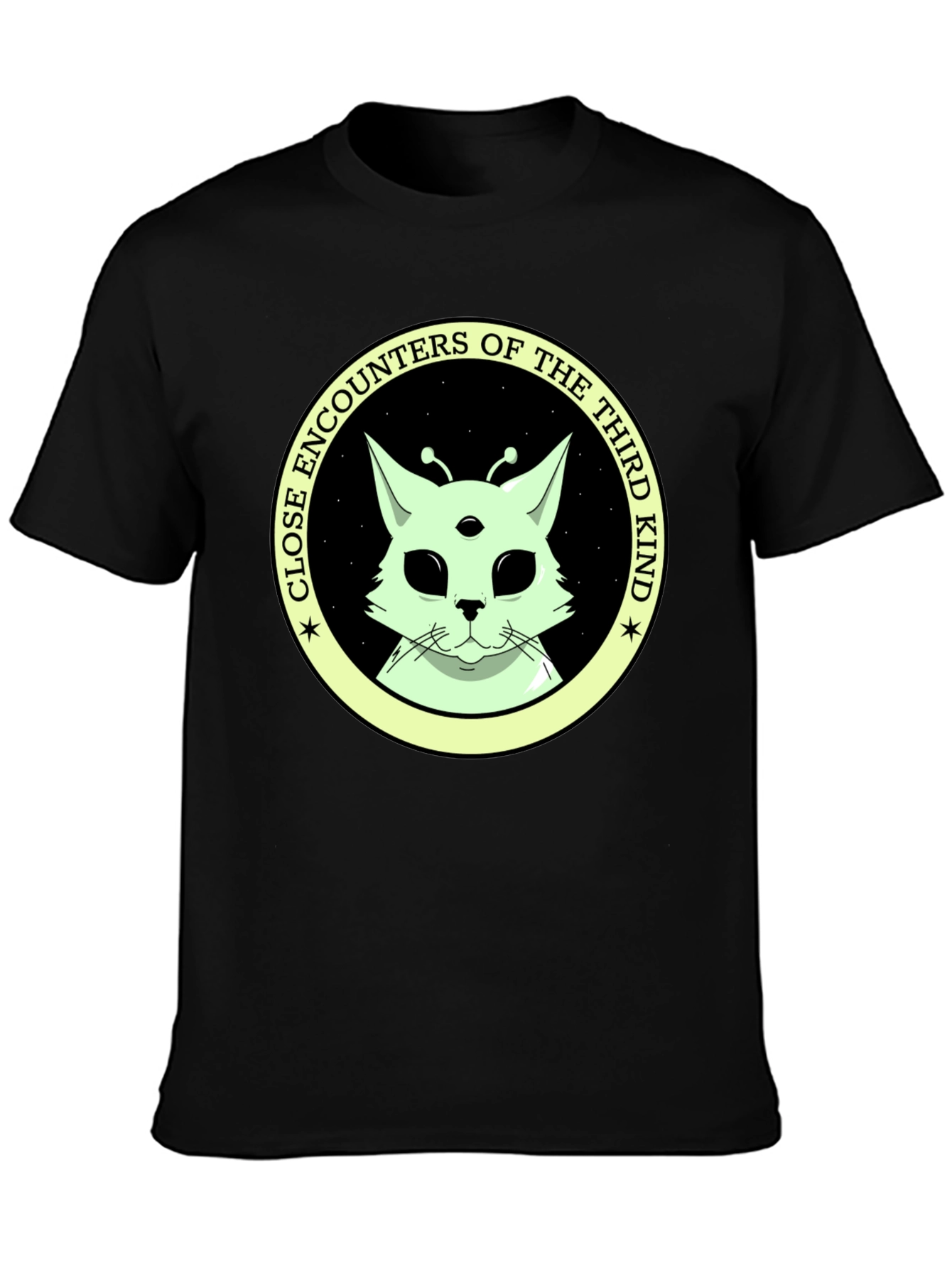 Black Alien Cat T-Shirt: Close Encounters of the Third Kind view 3