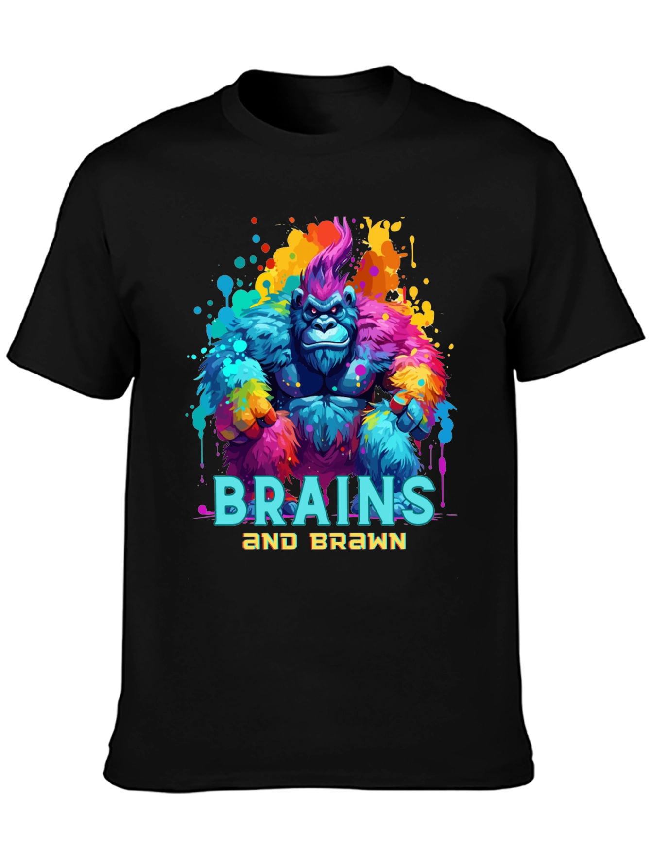 Black Brains and Brawn Gorilla Graphic Tee view 3