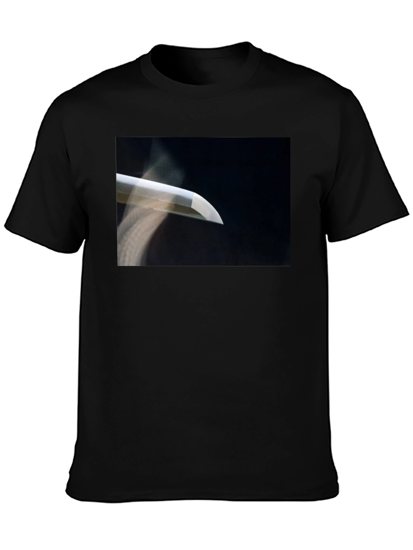 Black Samurai Blade Graphic Tee - Sleek & Stylish Cotton Shirt view 3