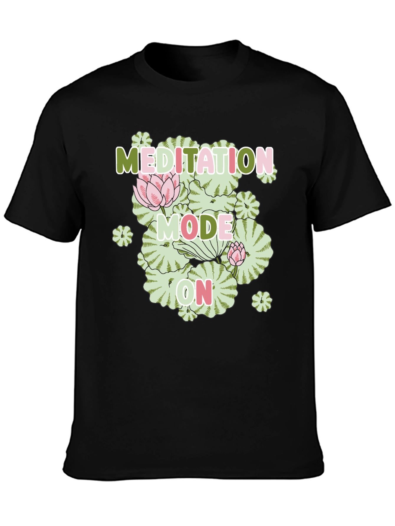 Black Meditation Mode On Graphic Tee view 3