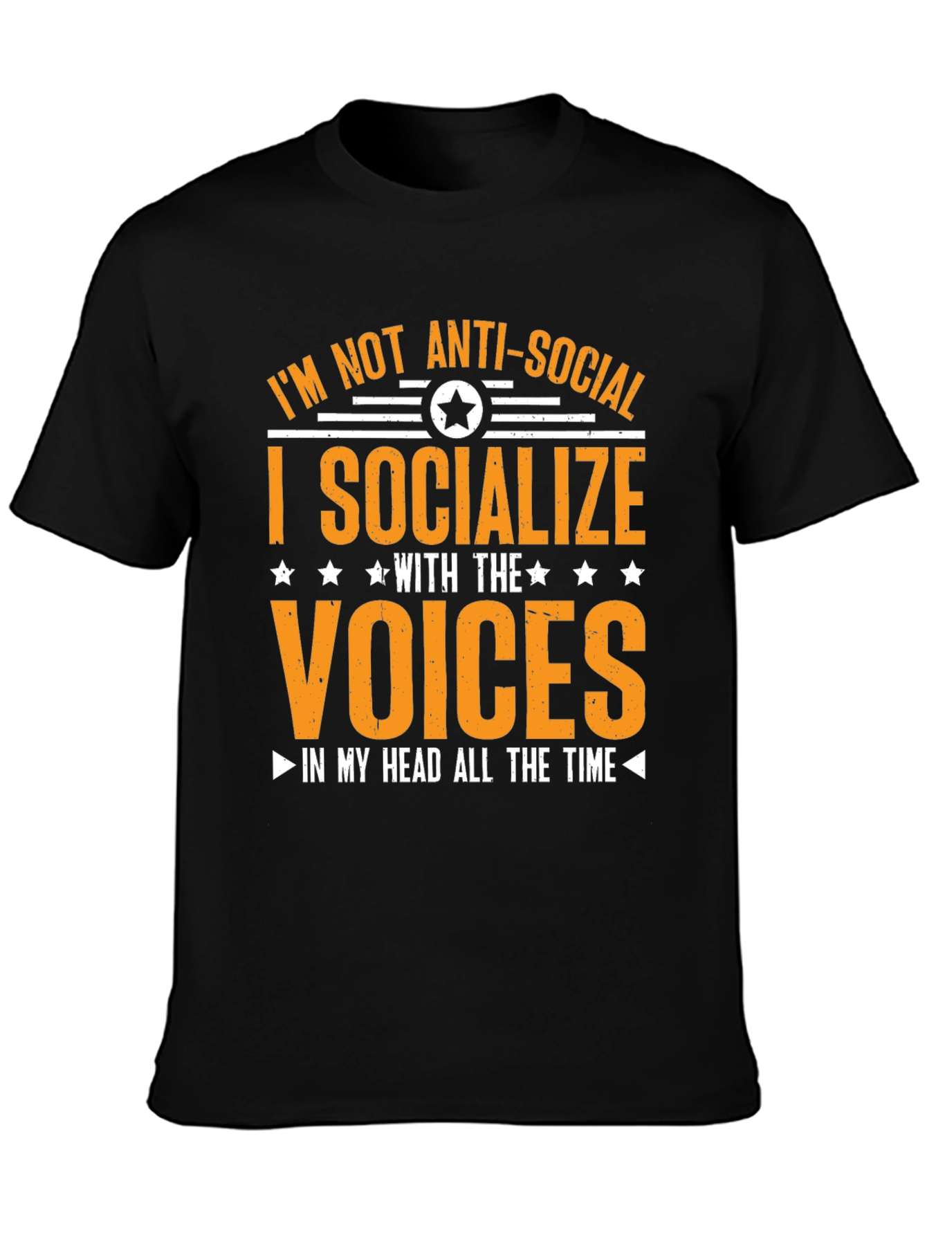 Anti-Social Voices Humor Graphic Tee - 3