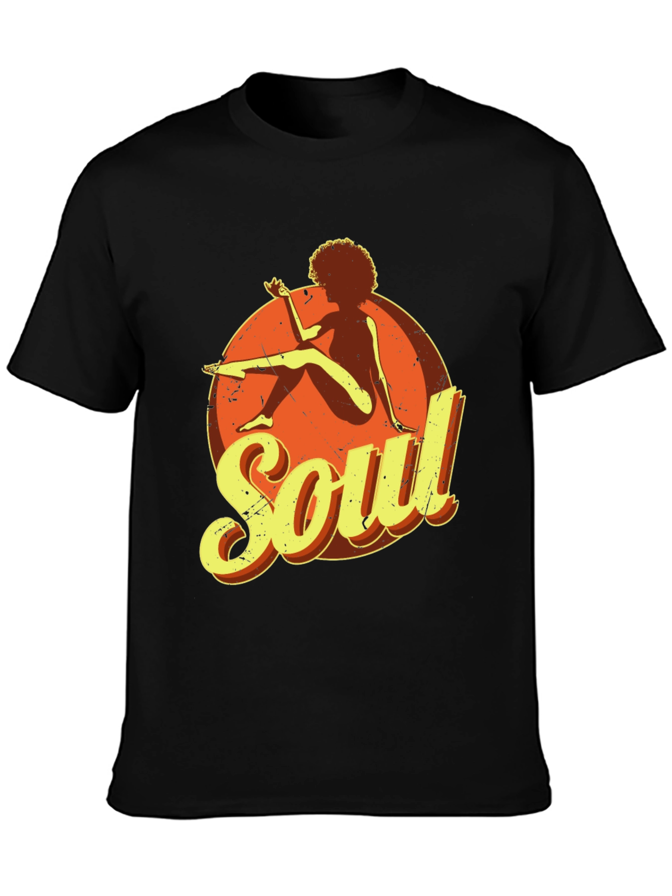 Black Soul Graphic T-Shirt - Retro Style Black Tee view 3