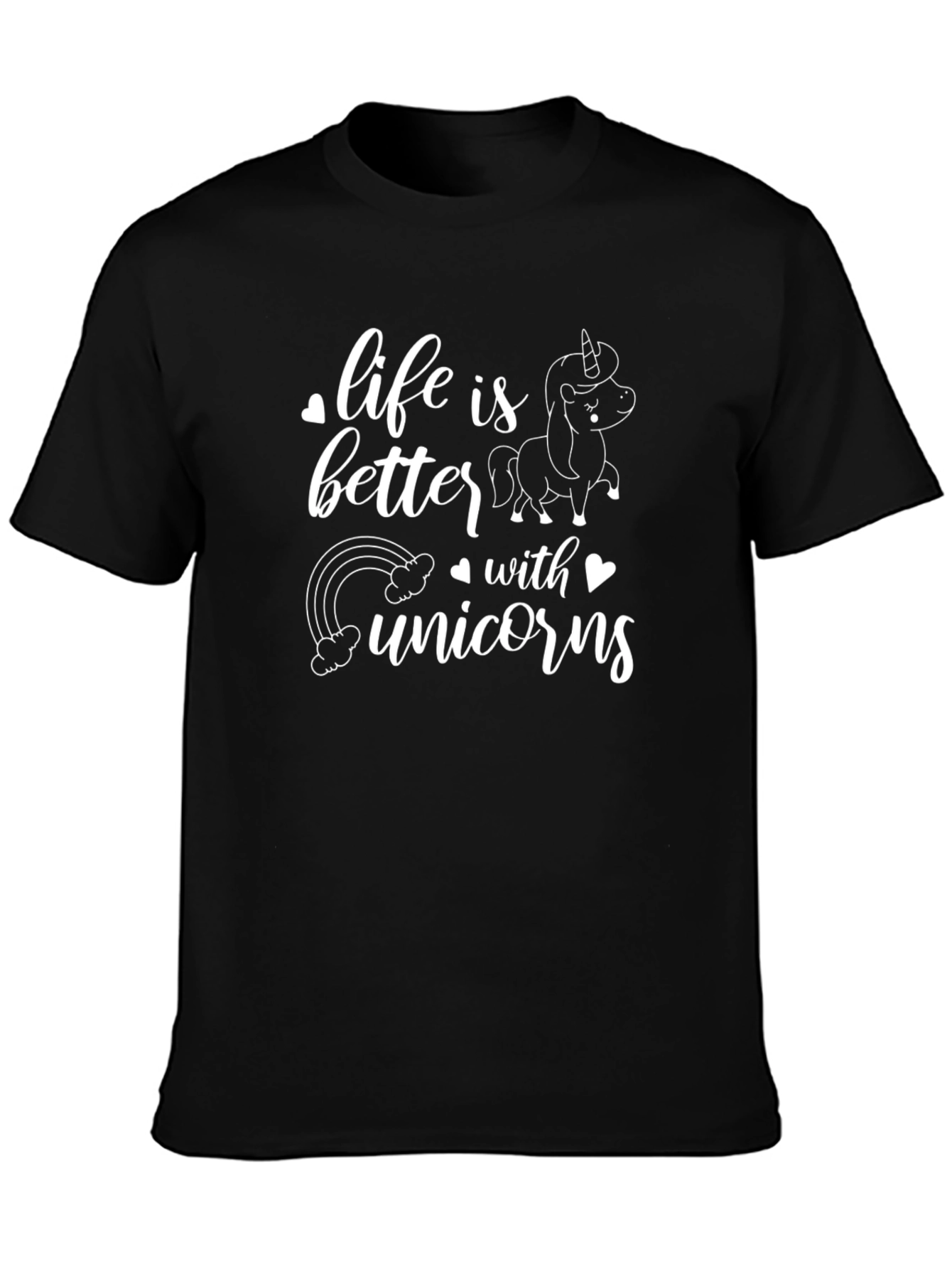 Black Life is Better with Unicorns T-Shirt view 3
