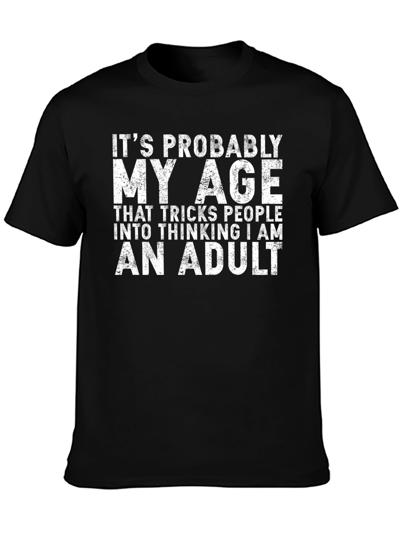 Black Funny Age Adult T-Shirt view 3