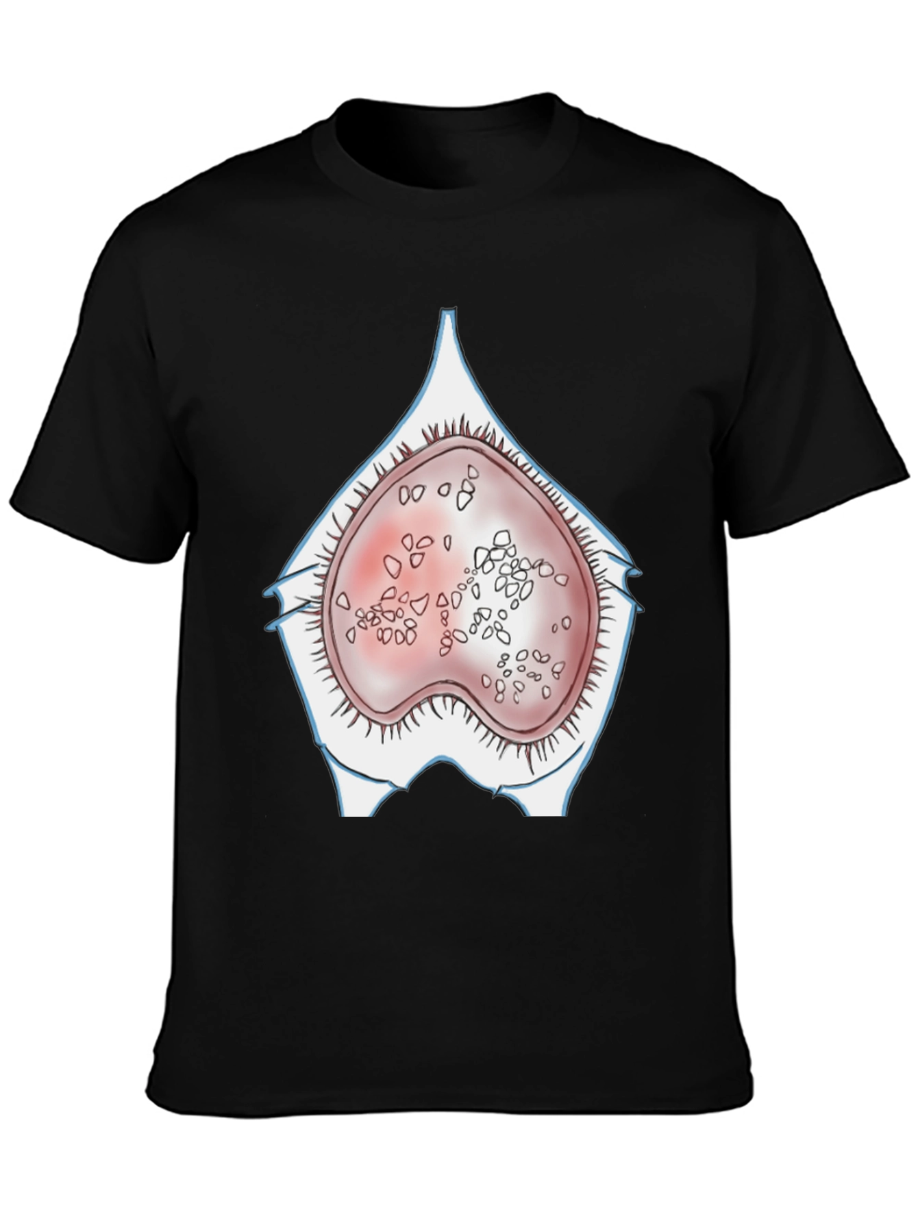 Black Anatomical Humor T-Shirt - "Germ Cell" view 3
