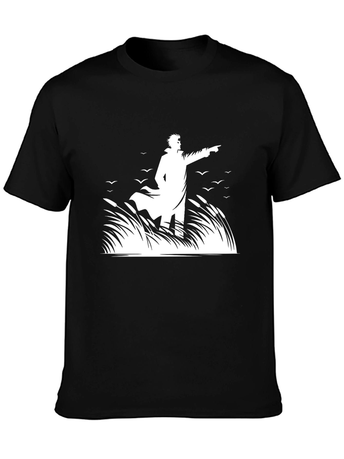 Black Graphic Novel Style T-Shirt view 3