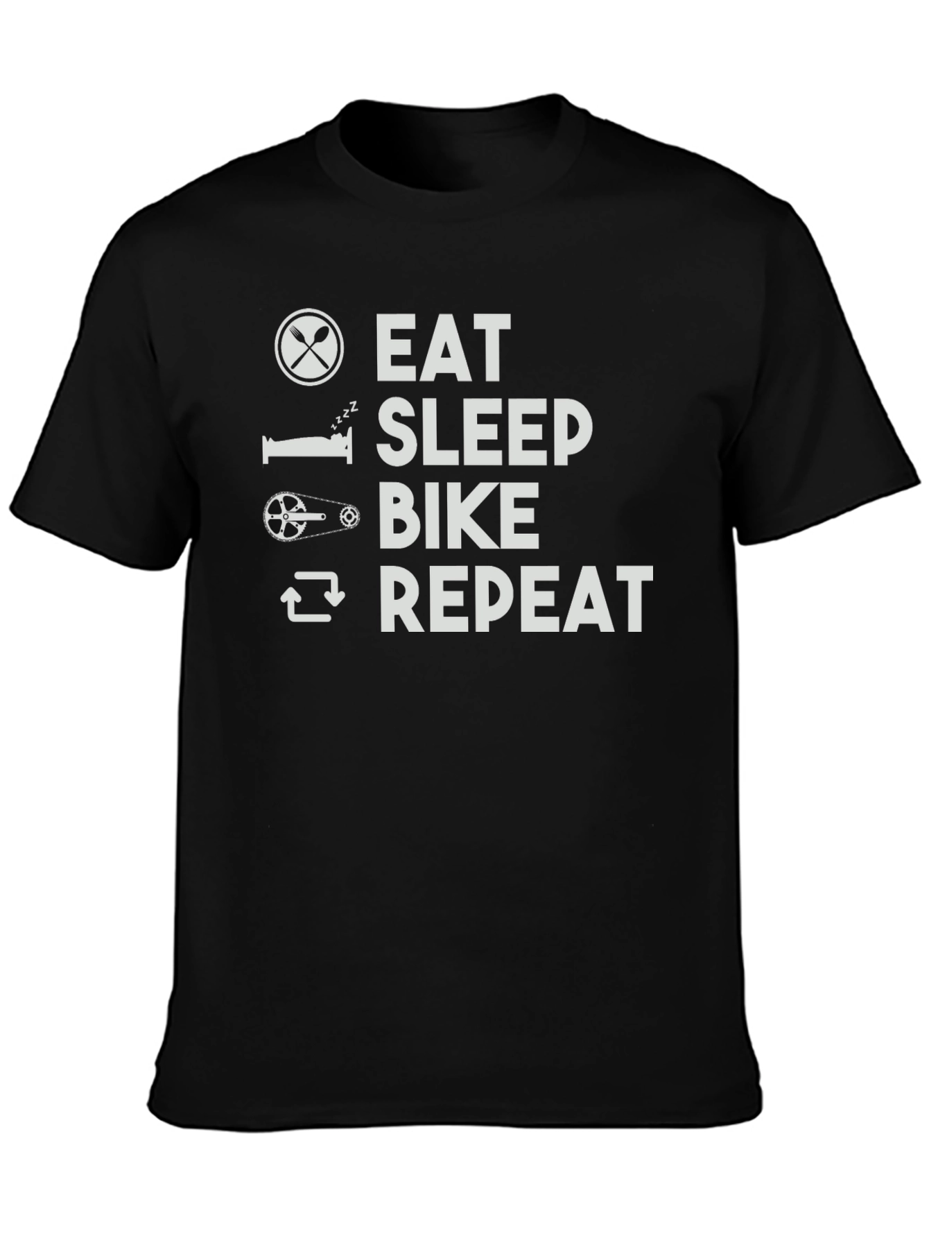 Black Eat Sleep Bike Repeat Graphic T-Shirt view 3