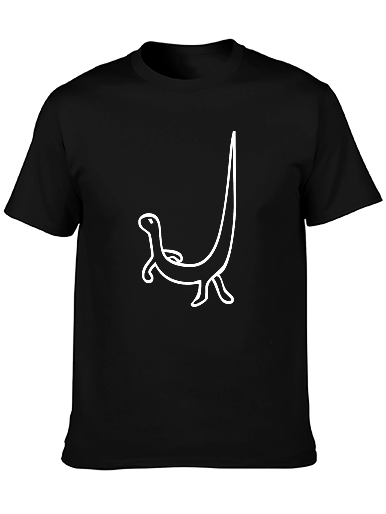 Black Whimsical Dinosaur Graphic Tee - Black Cotton view 3