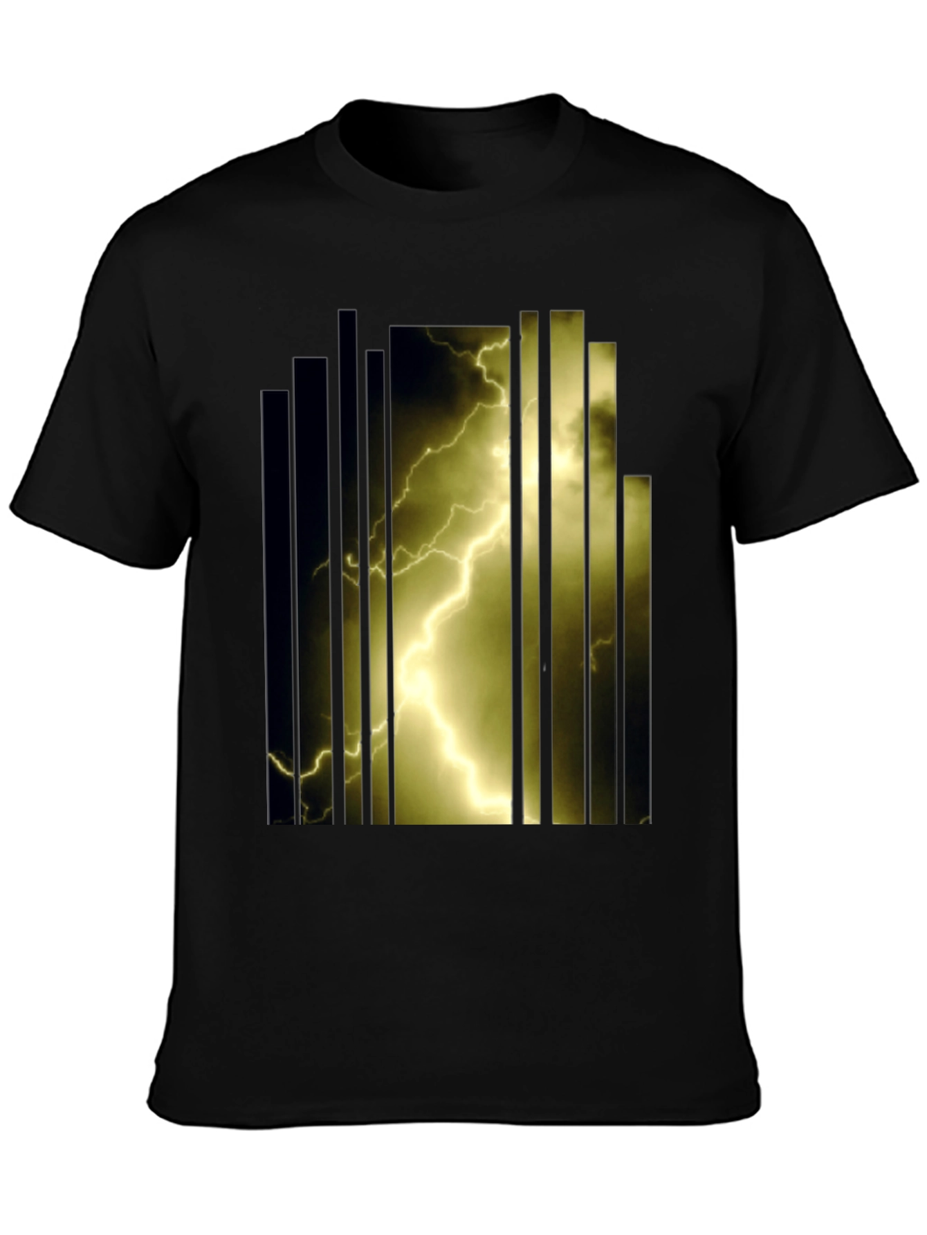 Black Lightning Bolt Graphic T-Shirt - Bold Design view 3