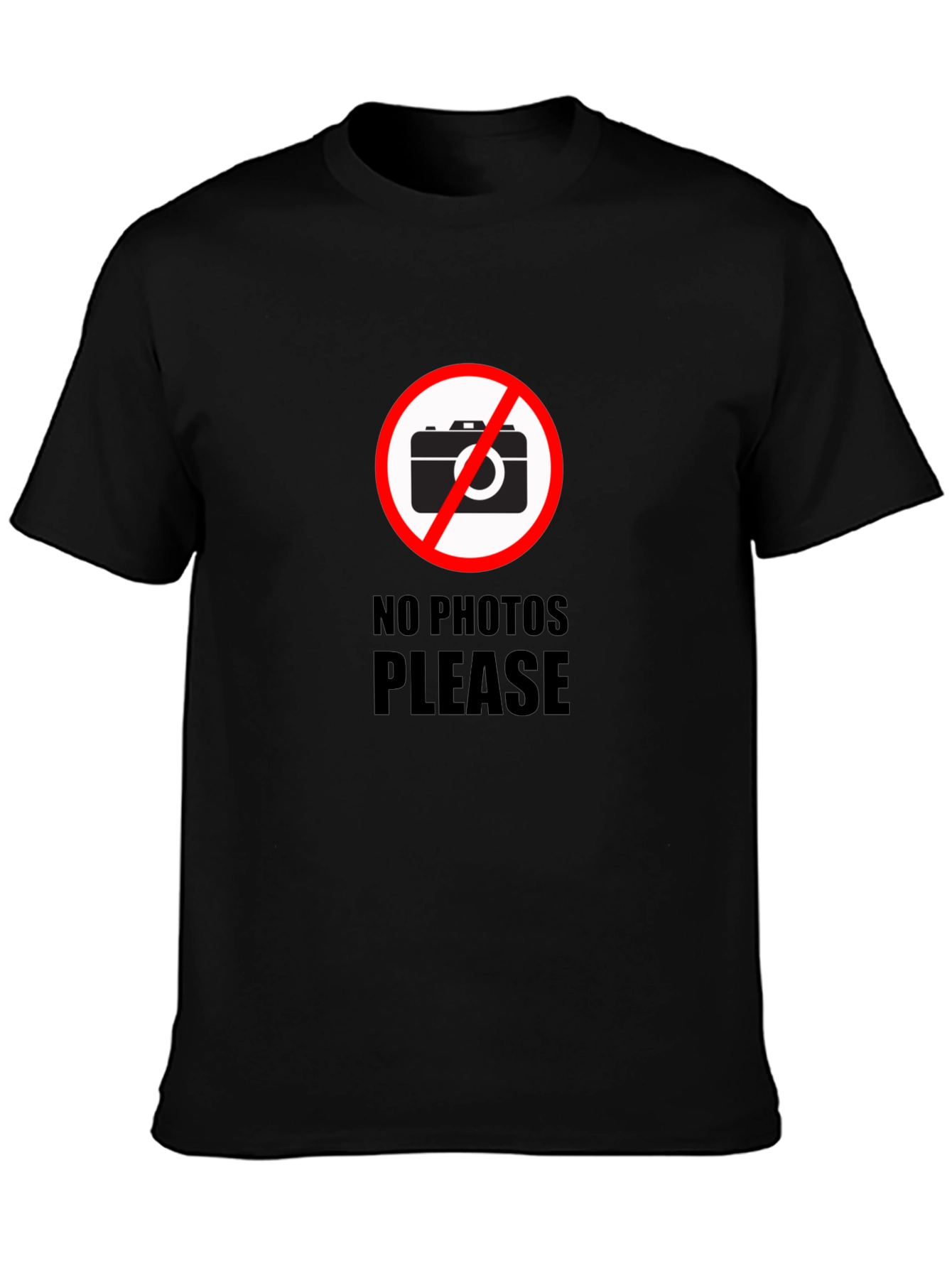 Black No Photos Please Graphic T-Shirt - Stylish Black Tee view 3