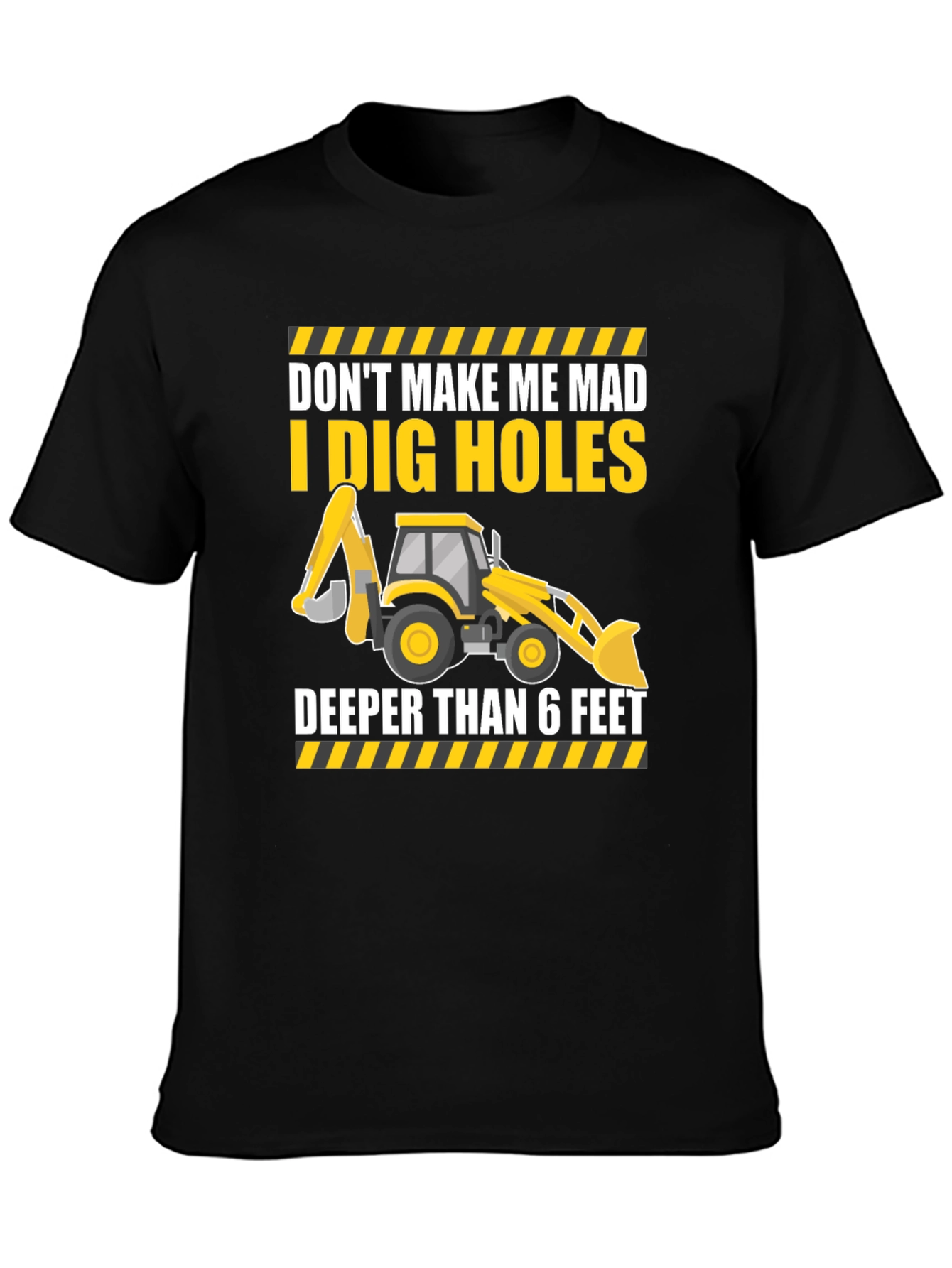Black I Dig Holes T-Shirt - Construction Humor view 3