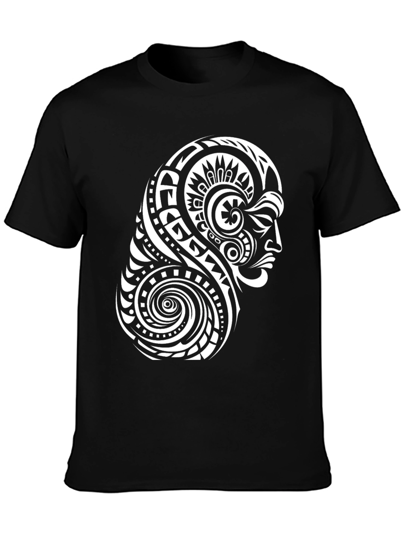 Black Tribal Tattoo Graphic Black T-Shirt view 3