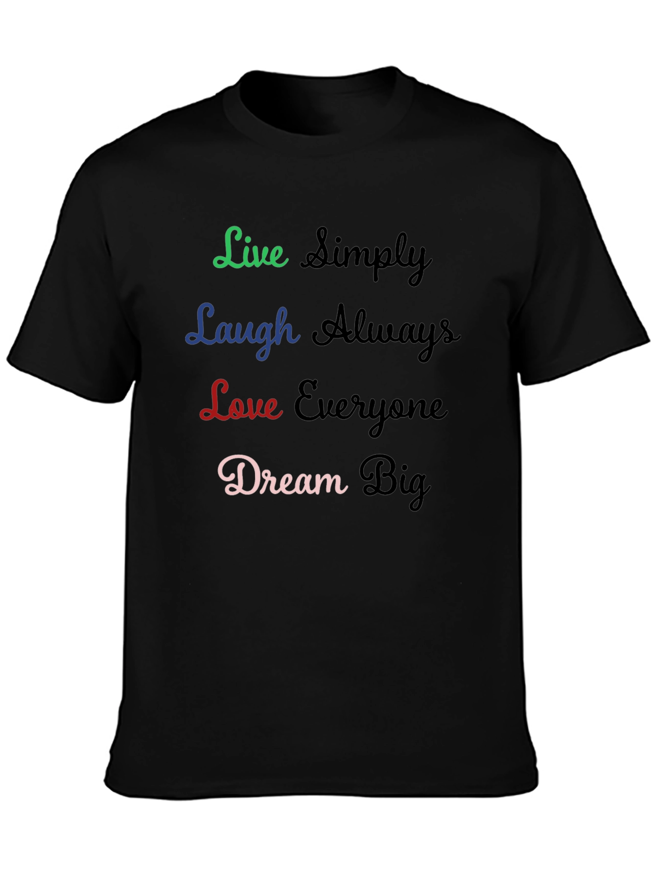 Black Live, Laugh, Love T-Shirt - Inspirational Graphic Tee view 3