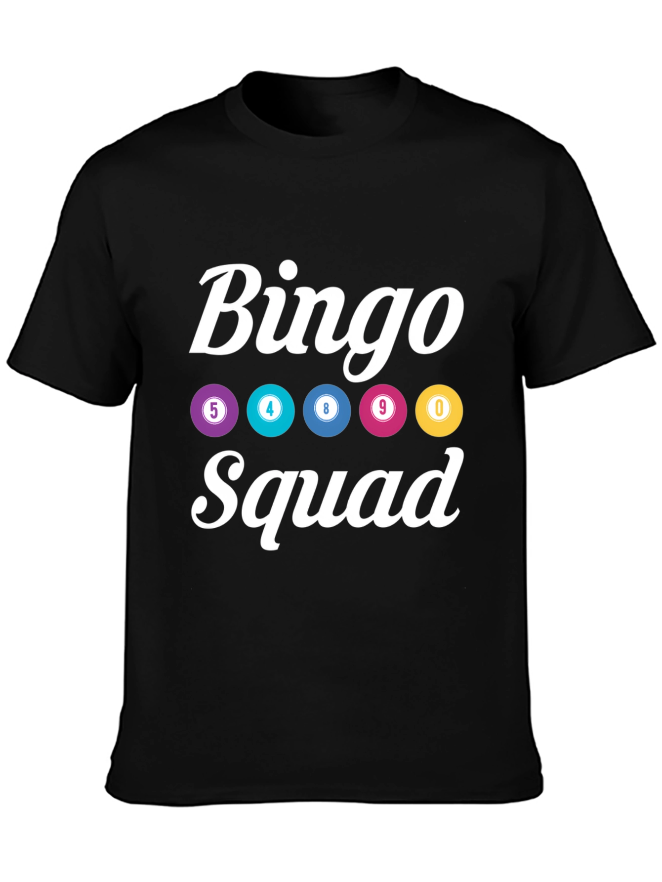 Black Bingo Squad T-Shirt - Lucky Numbers Graphic Tee view 3