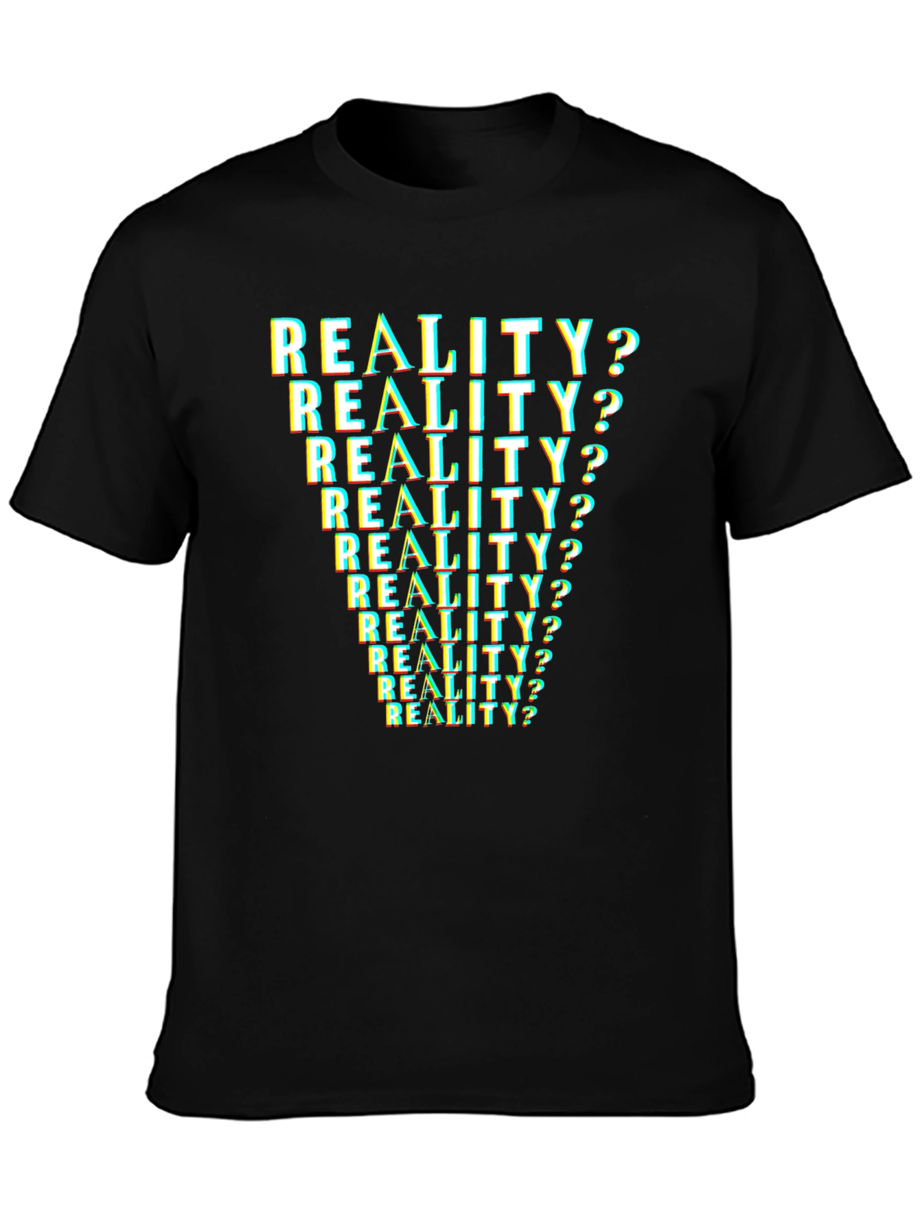 Black Reality? T-Shirt - Glitch Text Design view 3