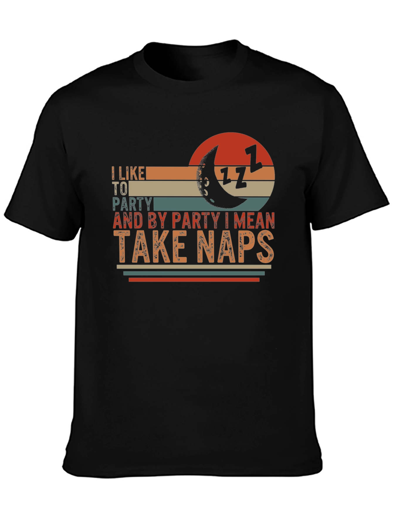 Black I Like to Party Take Naps Graphic T-Shirt view 3