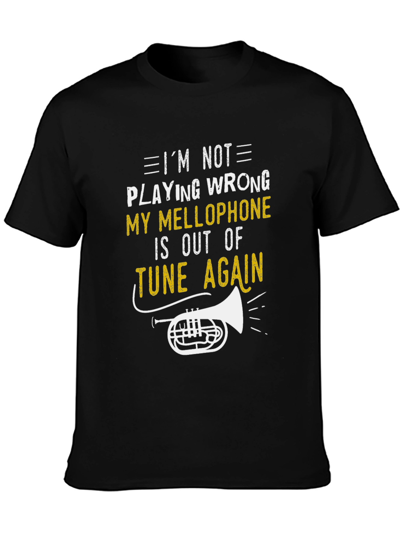 Black Funny Mellophone Player Black T-Shirt view 3