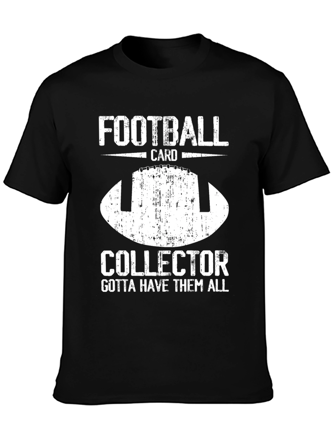 Black Football Card Collector Graphic T-Shirt view 3