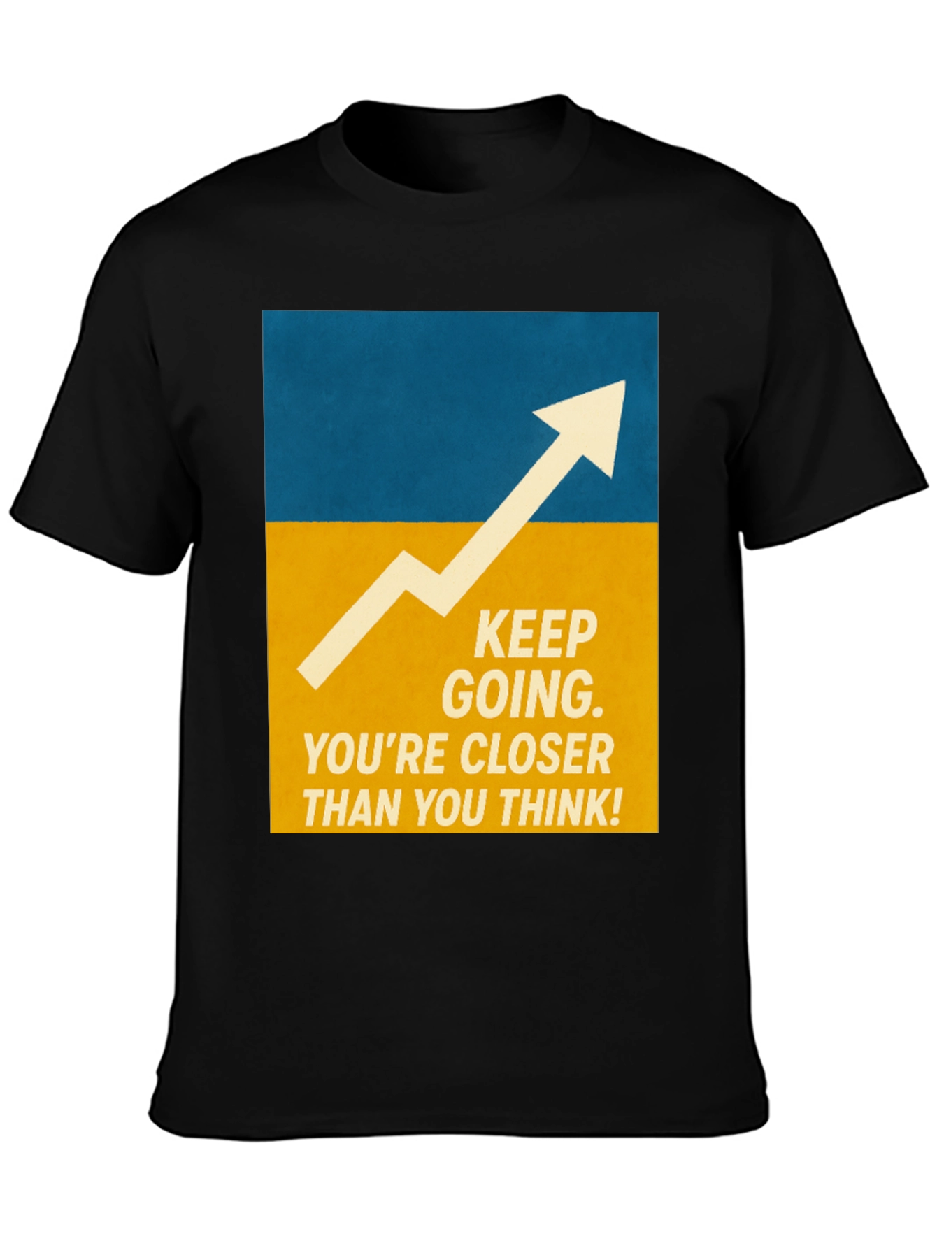 Black Motivational Graphic Tee - Keep Going! view 3