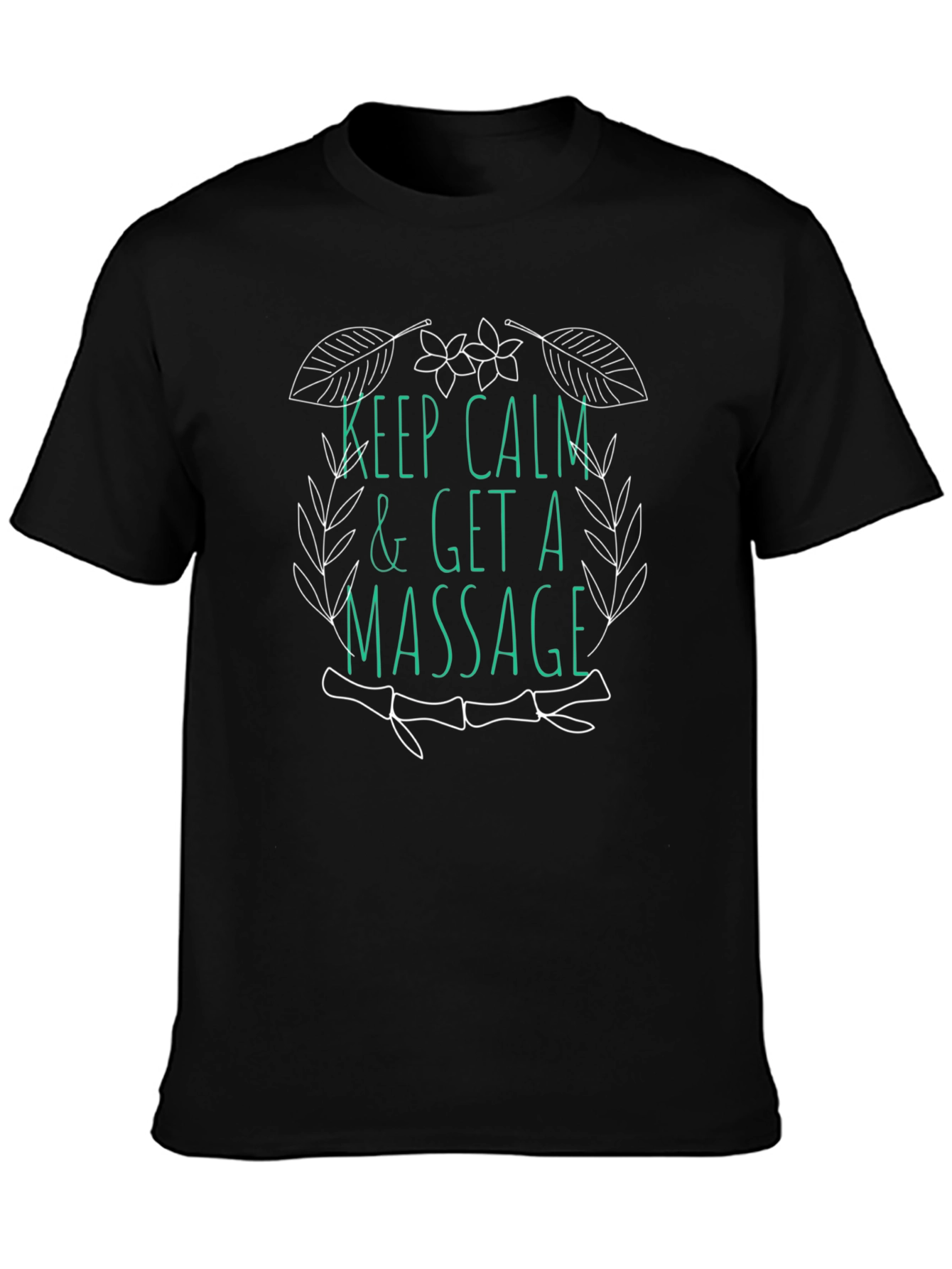 Black Relaxing Massage T-Shirt - Keep Calm & Get a Massage view 3