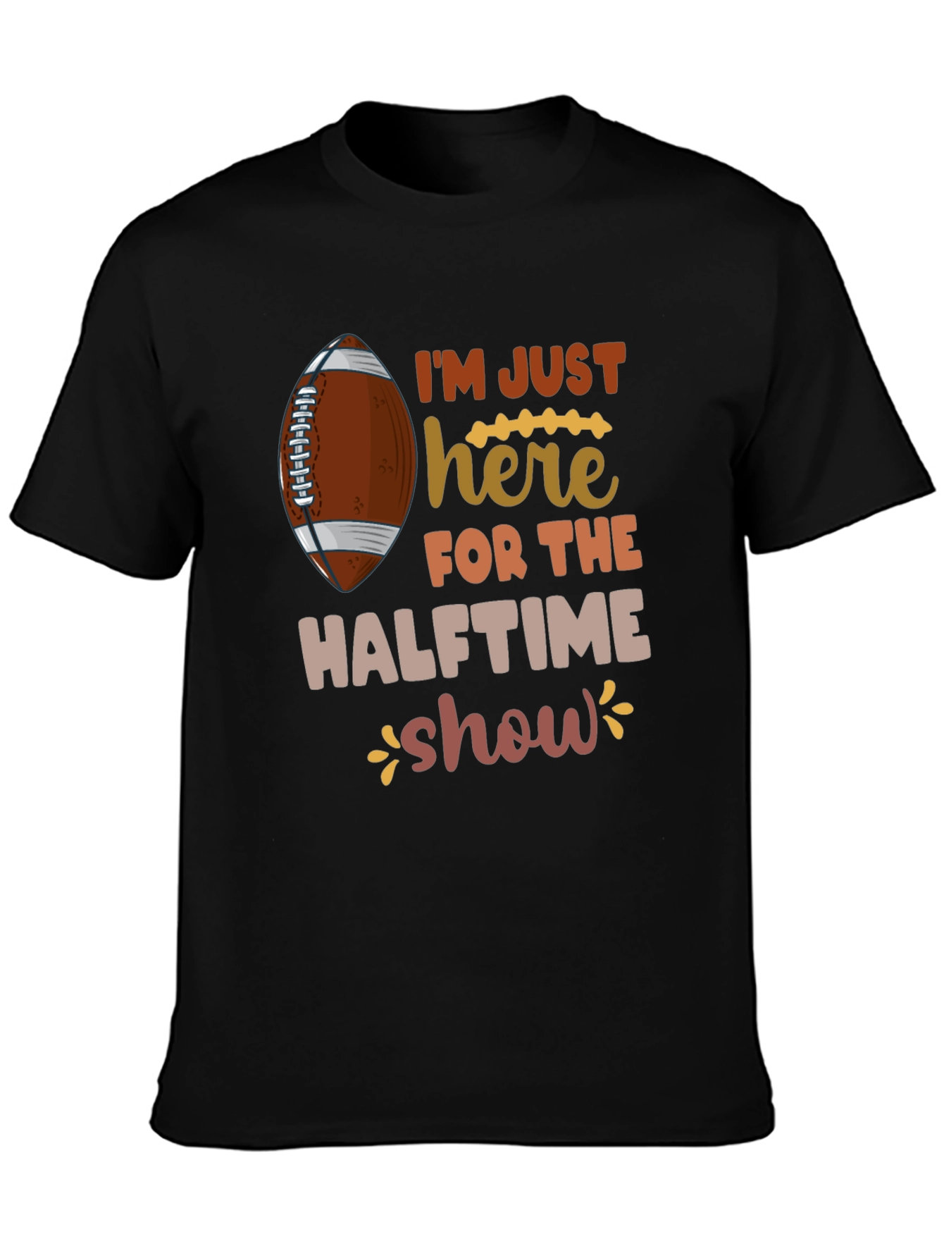 Black Halftime Show Football T-Shirt view 3