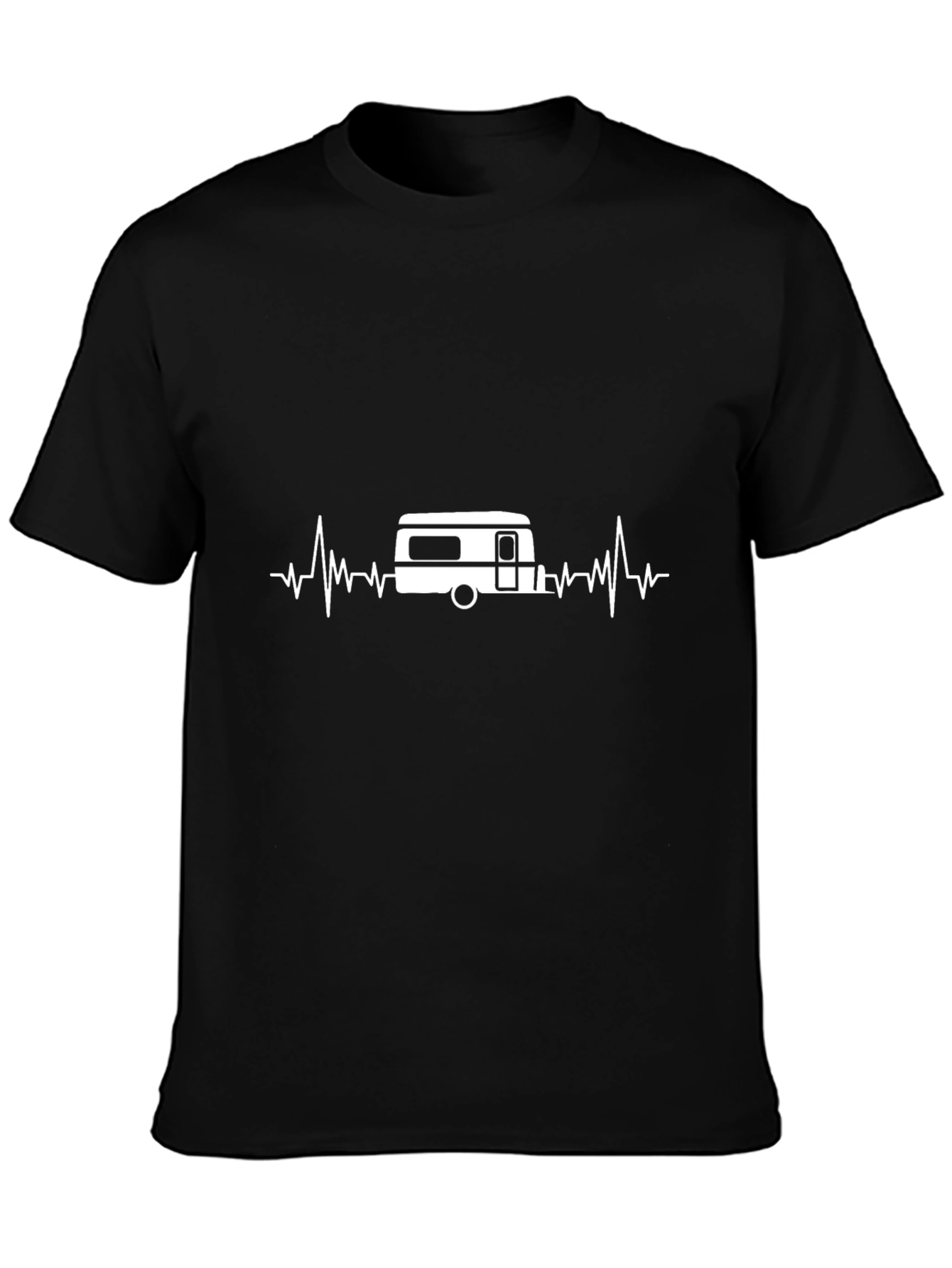 Black Heartbeat Camper Tee - Black Cotton Comfort view 3