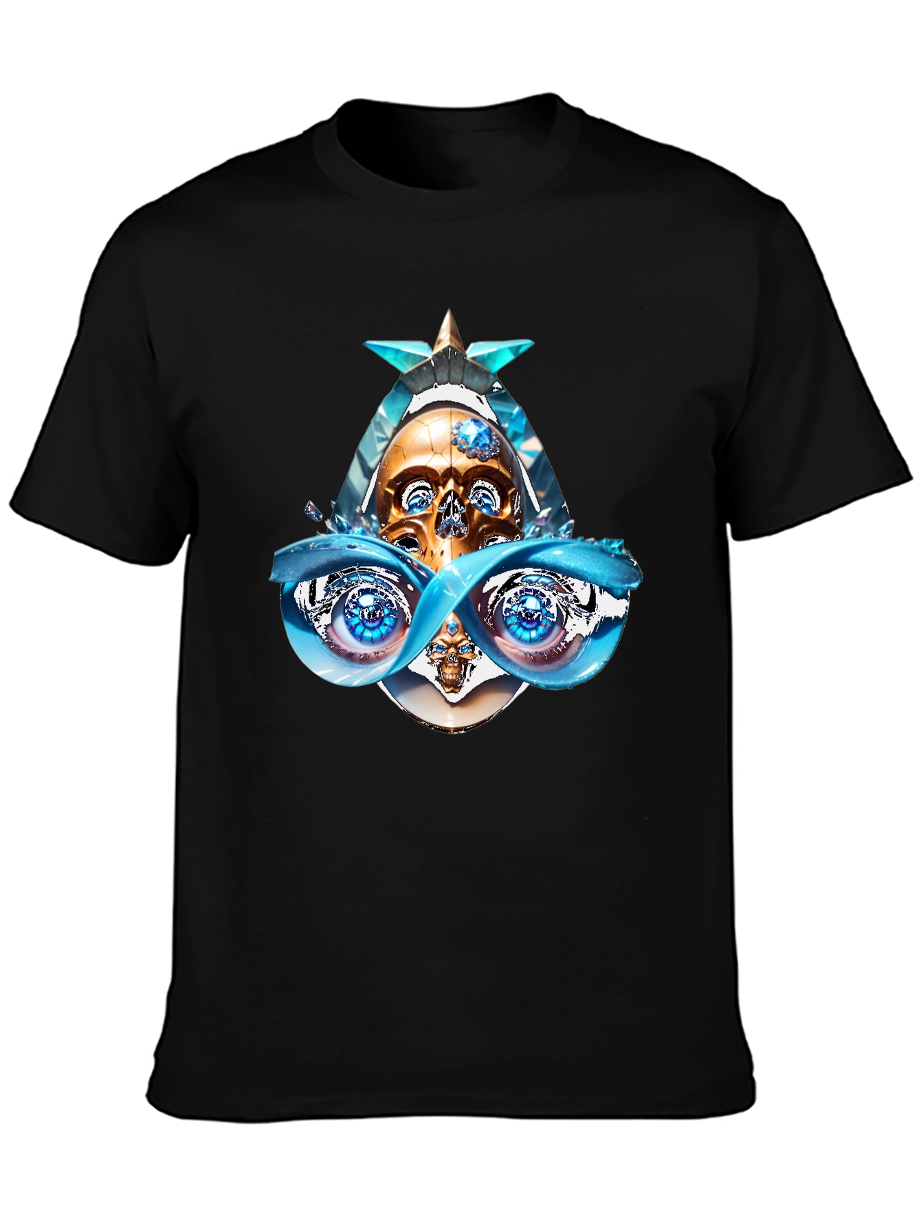 Black Skull Eyes Graphic Tee - Unique Design view 3