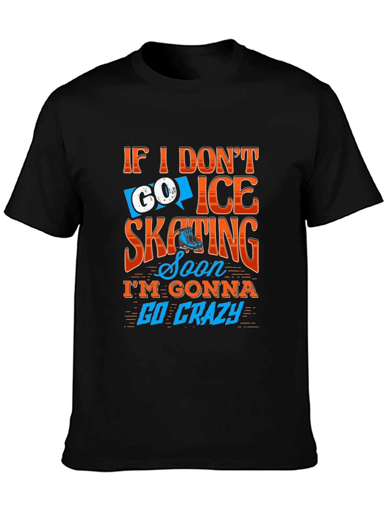 Black Ice Skating T-Shirt - Go Crazy Design view 3