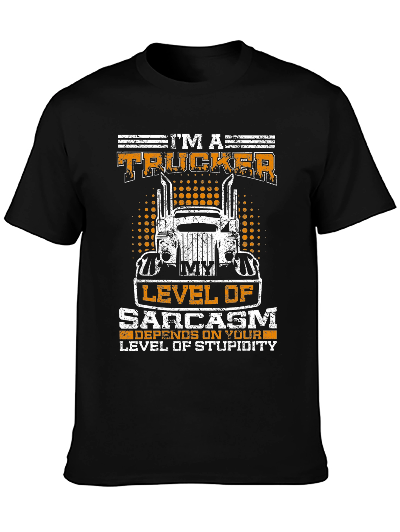 Black I'm A Trucker Sarcasm Level Graphic Tee view 3