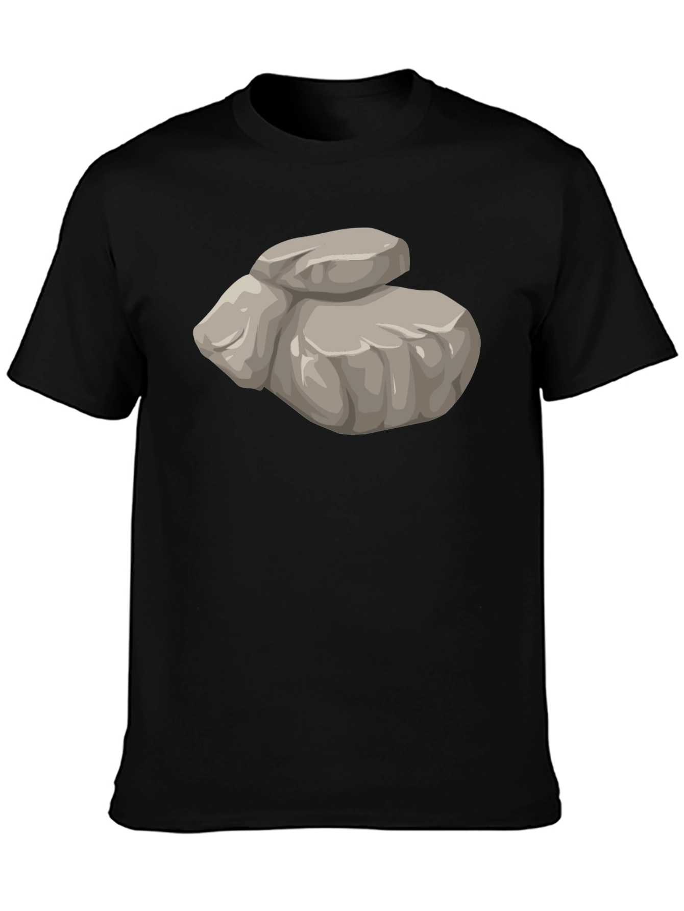 Black Funny Rock Pile Graphic T-Shirt - Black view 3