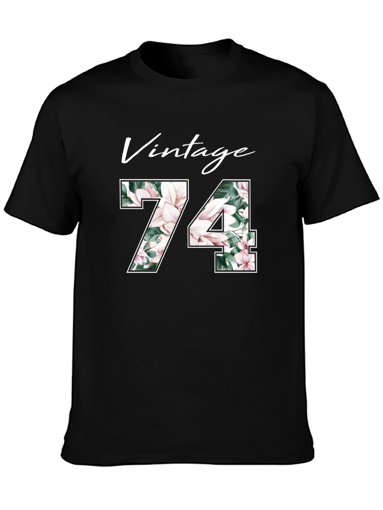 Black Vintage 74 Floral T-Shirt view 3