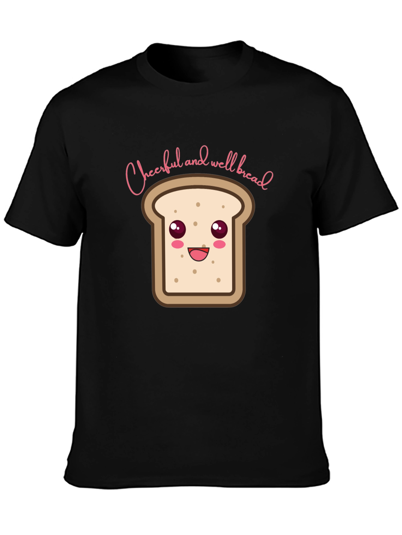 Black Cheerful and Well Bread T-Shirt - Black view 3