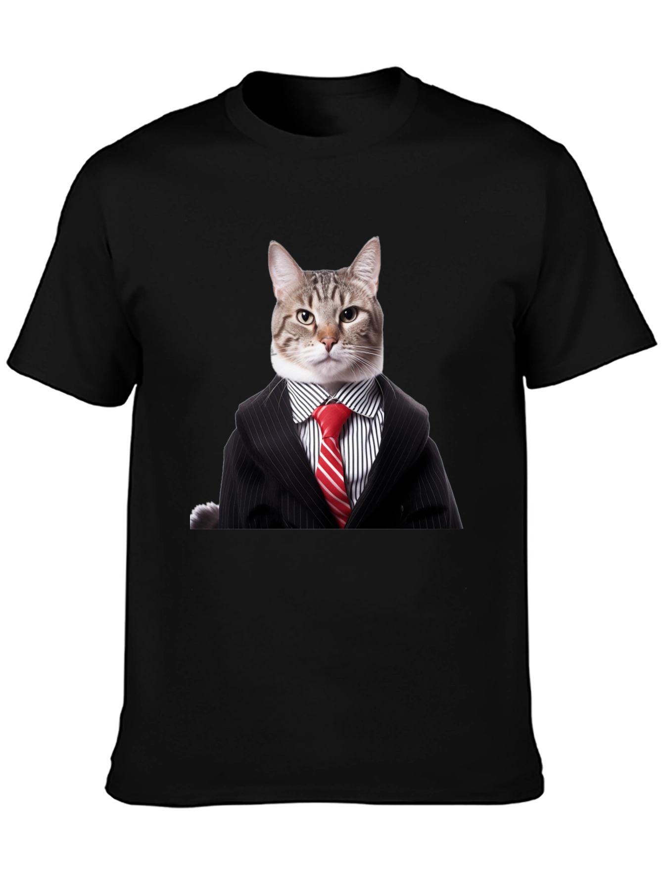 Black Cat Suit T-Shirt - Funny Feline Fashion view 3