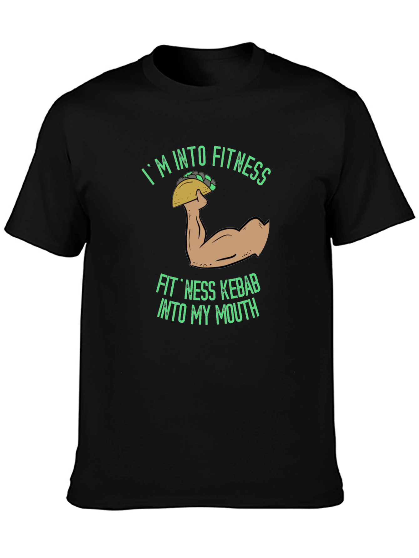 Black Fitness Kebab T-Shirt - Funny Gym Workout Tee view 3