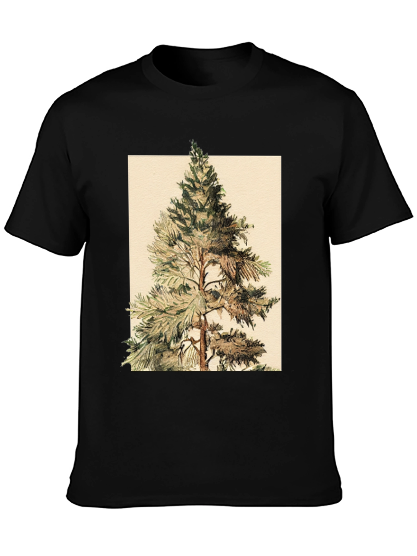Black Pine Tree Graphic Tee - Nature Inspired Design view 3