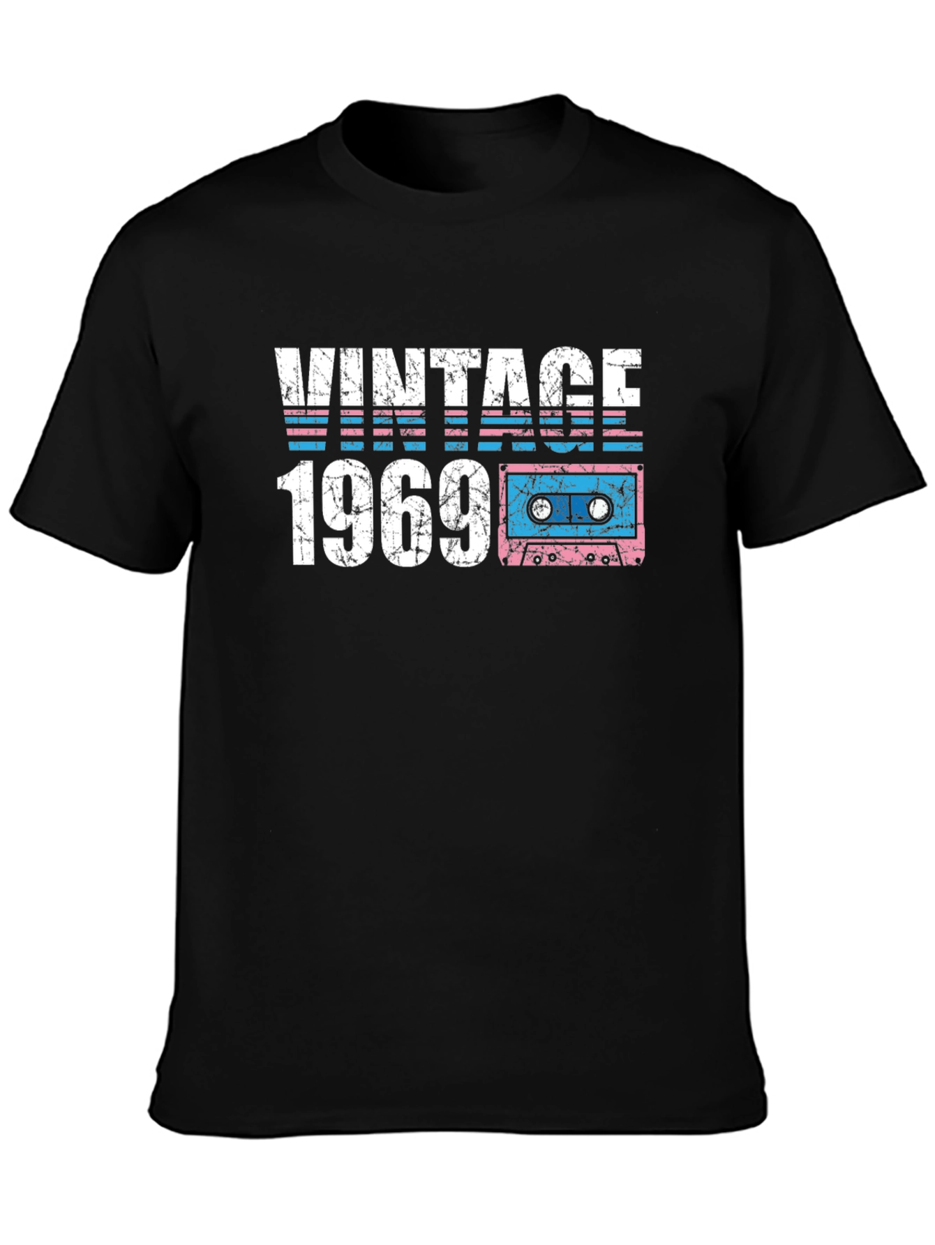 Black Vintage 1969 Cassette Tape T-Shirt view 3