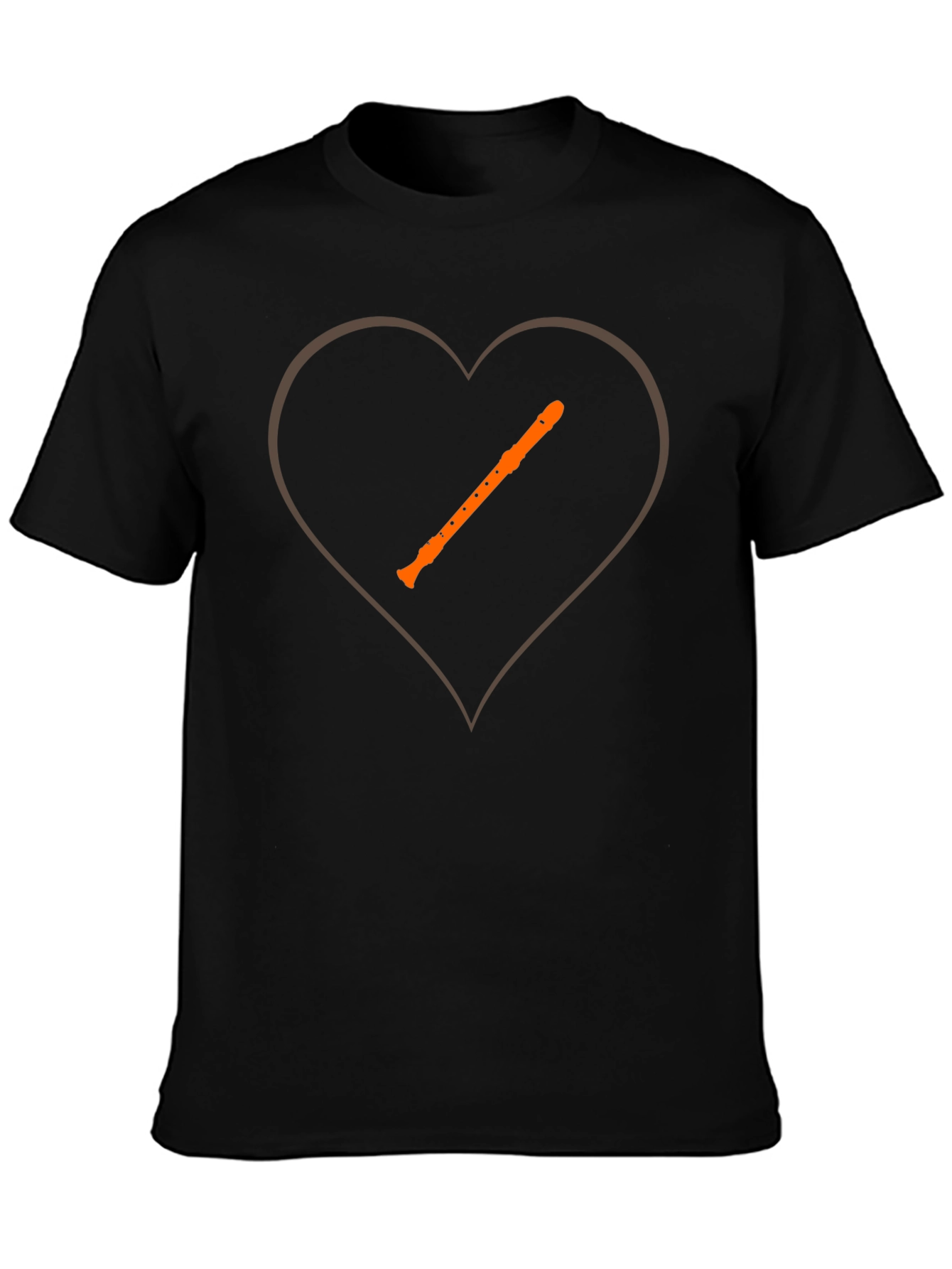 Black Music Lover T-Shirt - Recorder Heart view 3