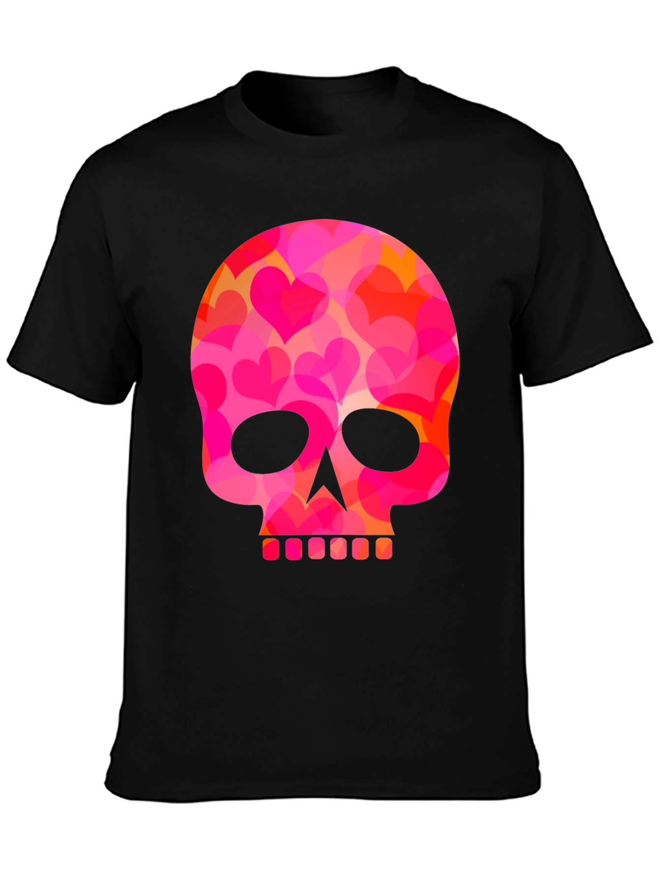 Black Heart Skull Graphic T-Shirt - Men's Black Tee view 3