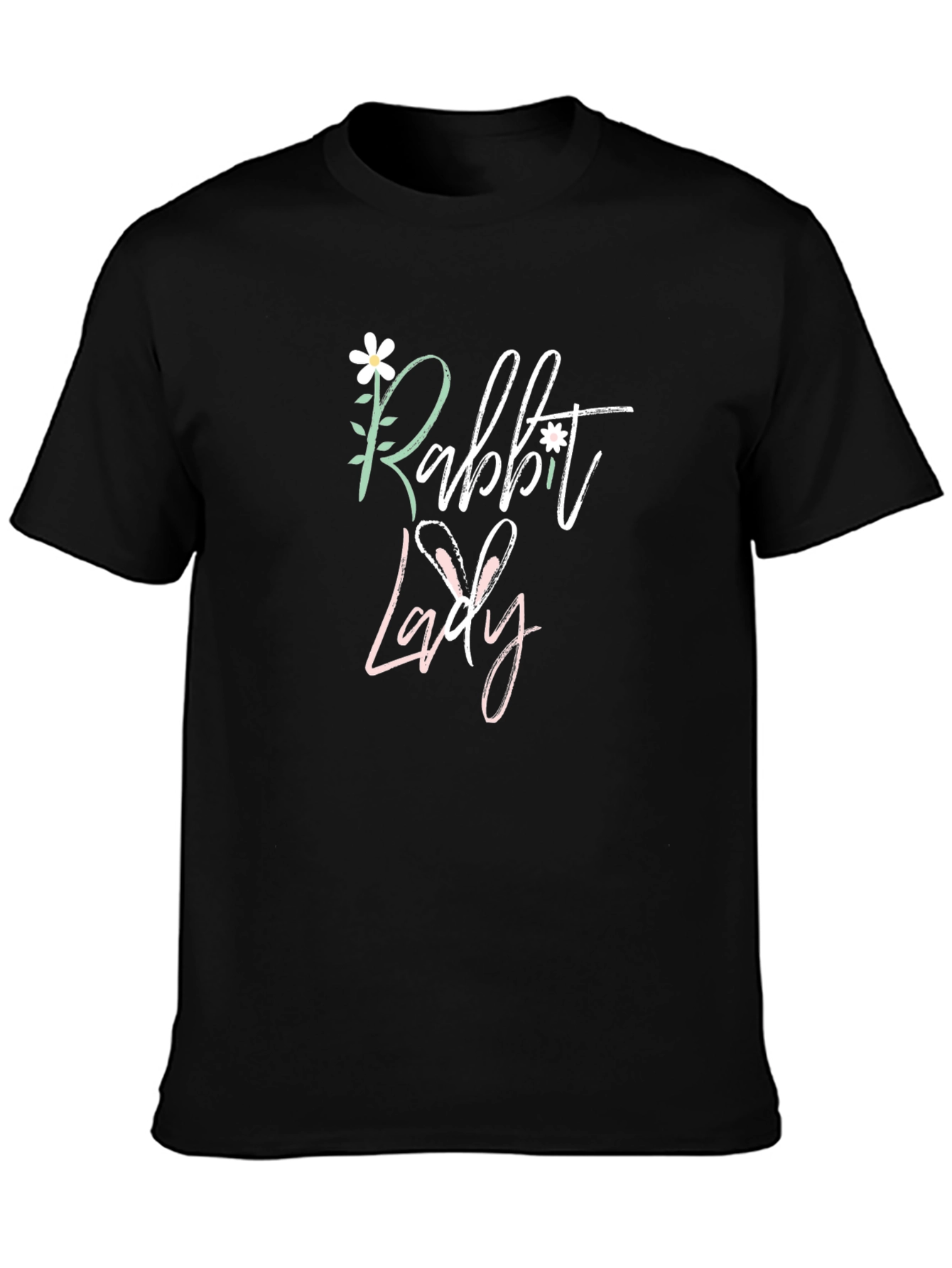 Black Rabbit Lady Graphic T-Shirt, Easter Tee view 3